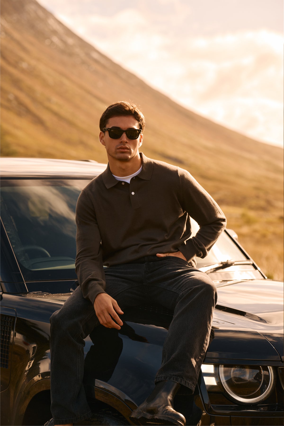 Knitted Polo - Olive Green