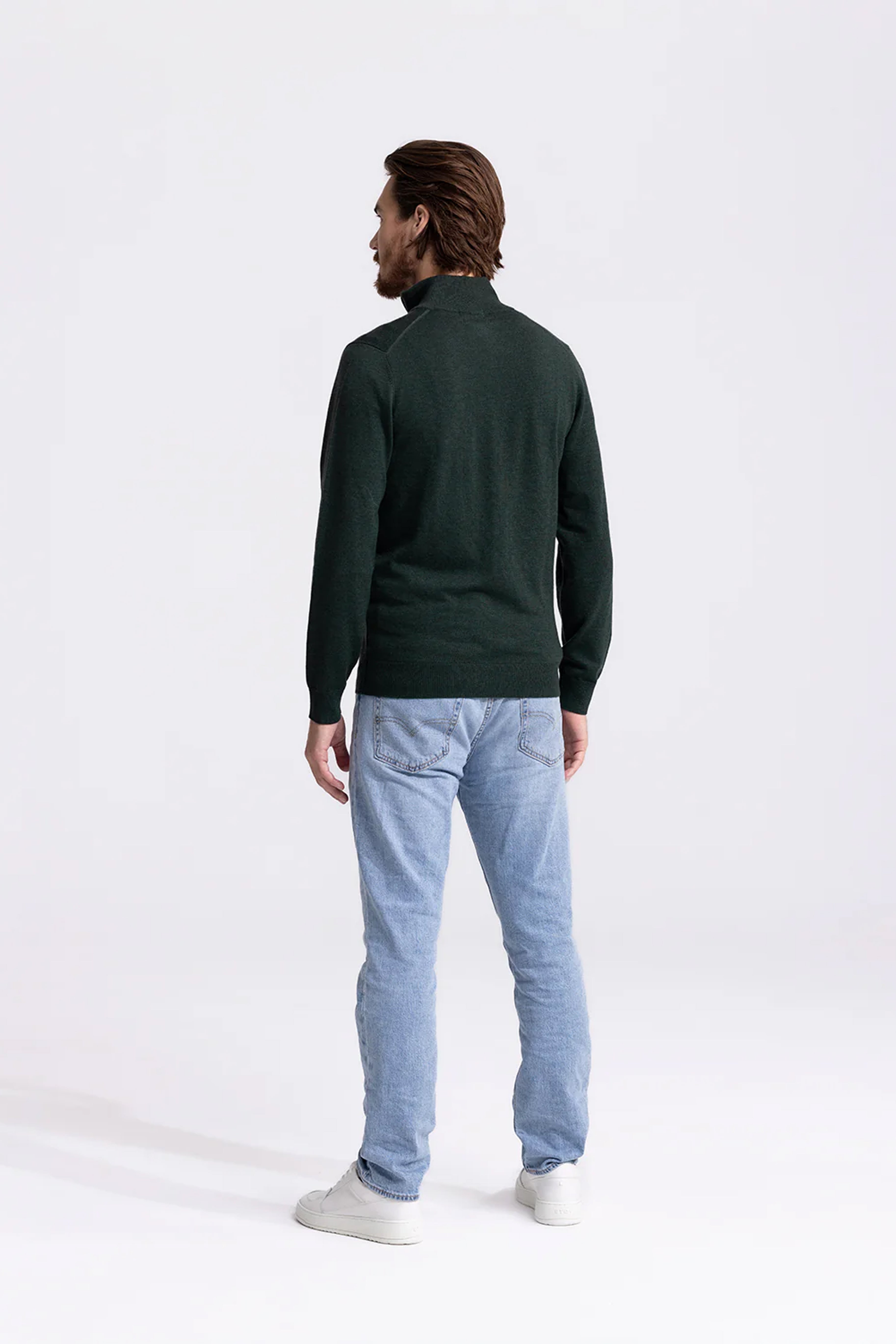 Quarter Zip Groen Trui Met Rits