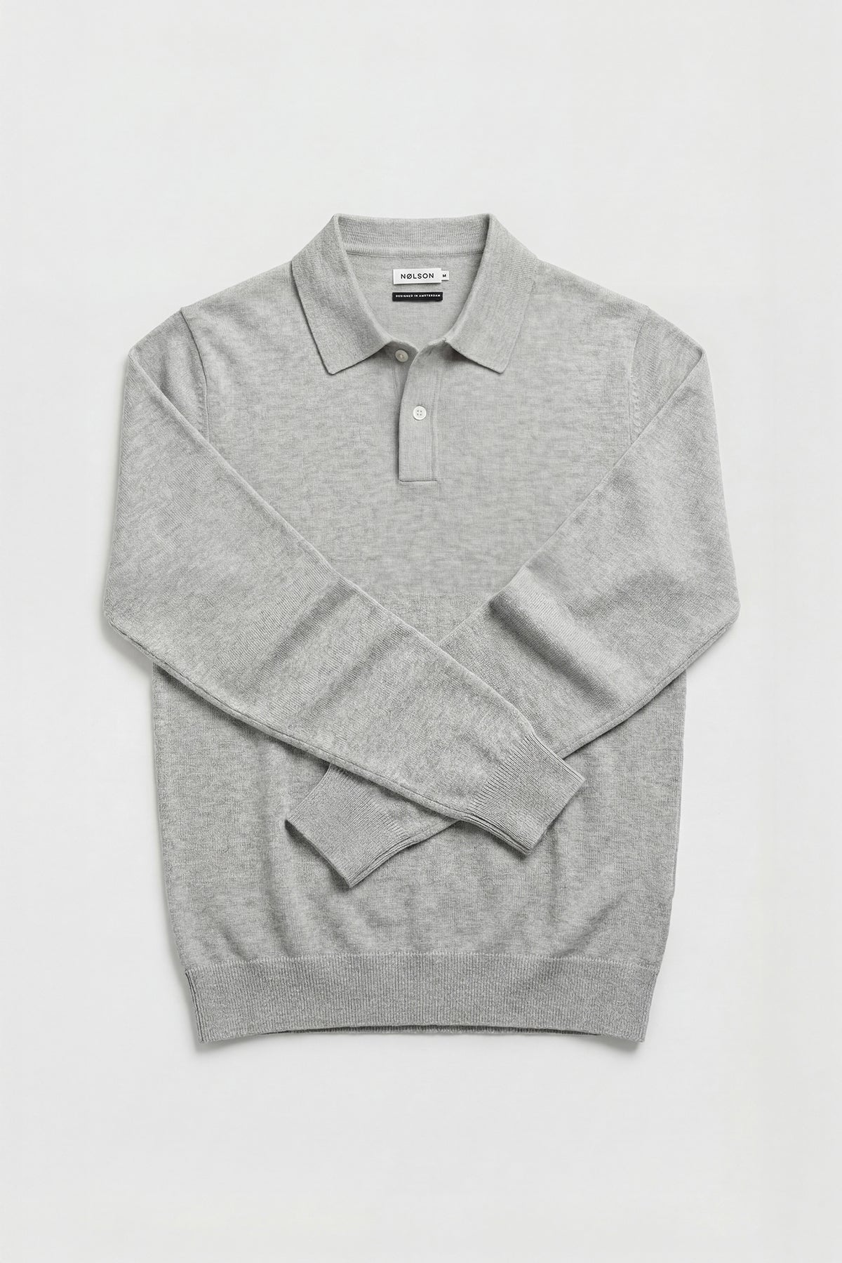 Knitted Polo - Light Grey