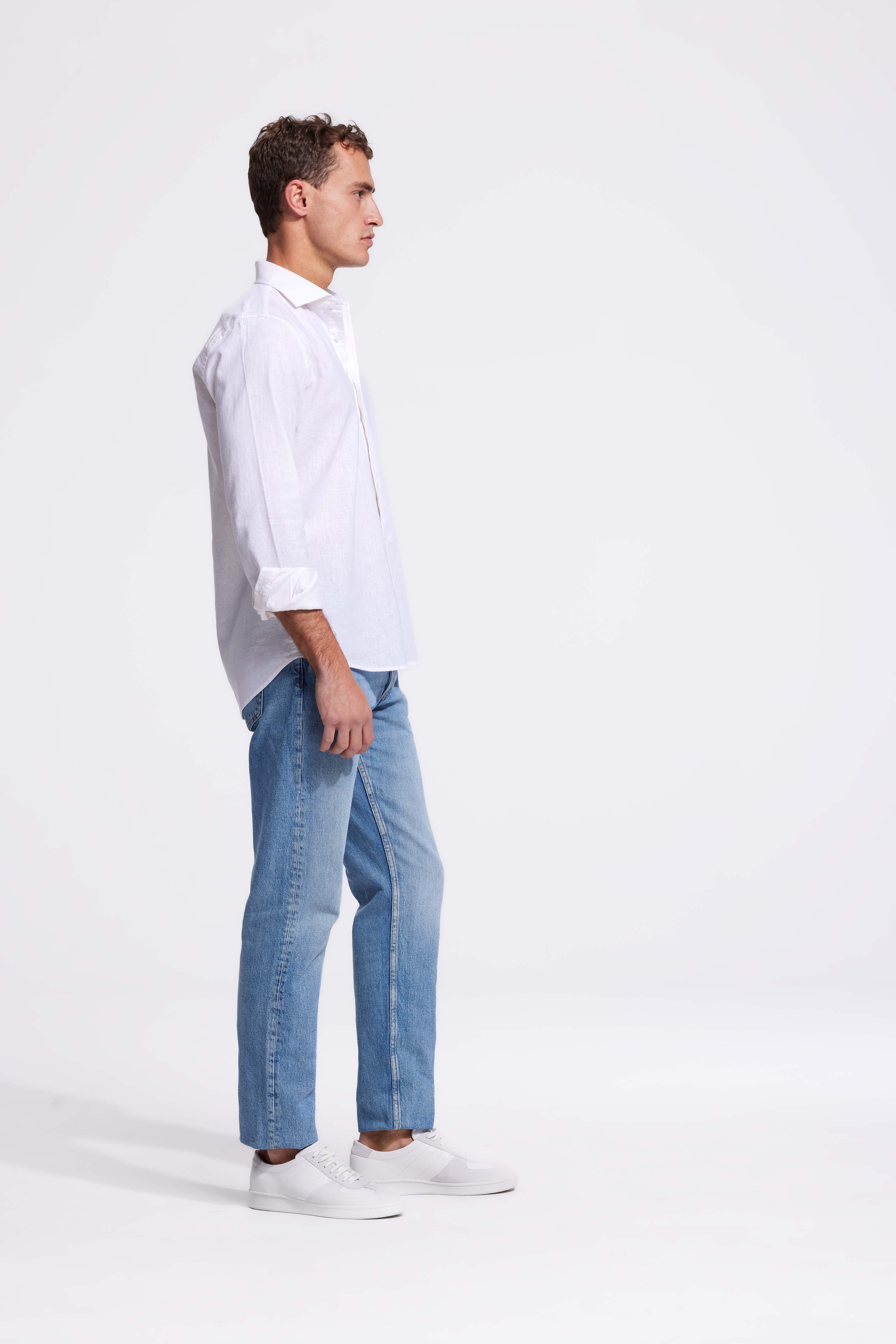 relaxed white linen shirt from NØLSON - nolson