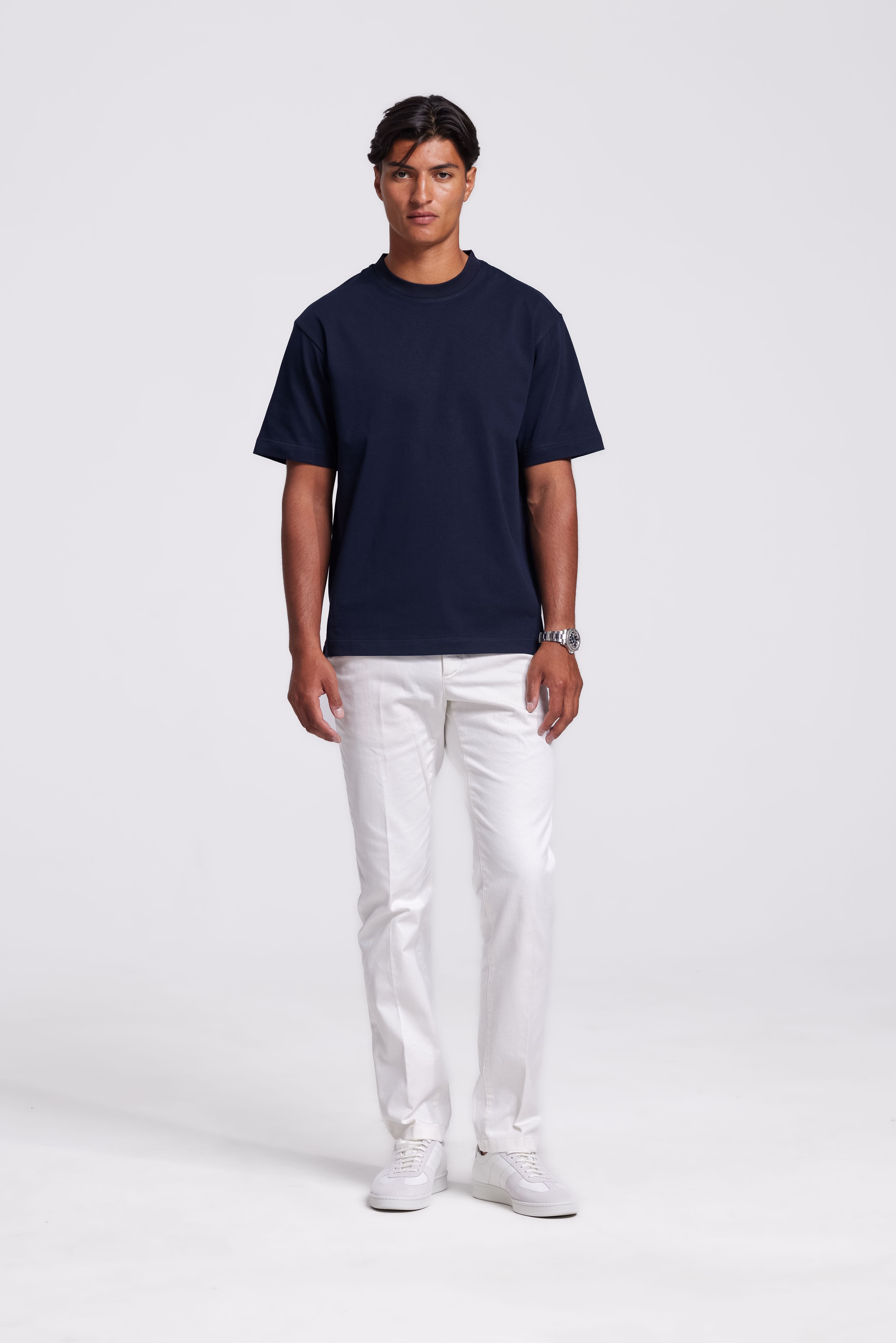 Schweres T-Shirt Dunkelblau
