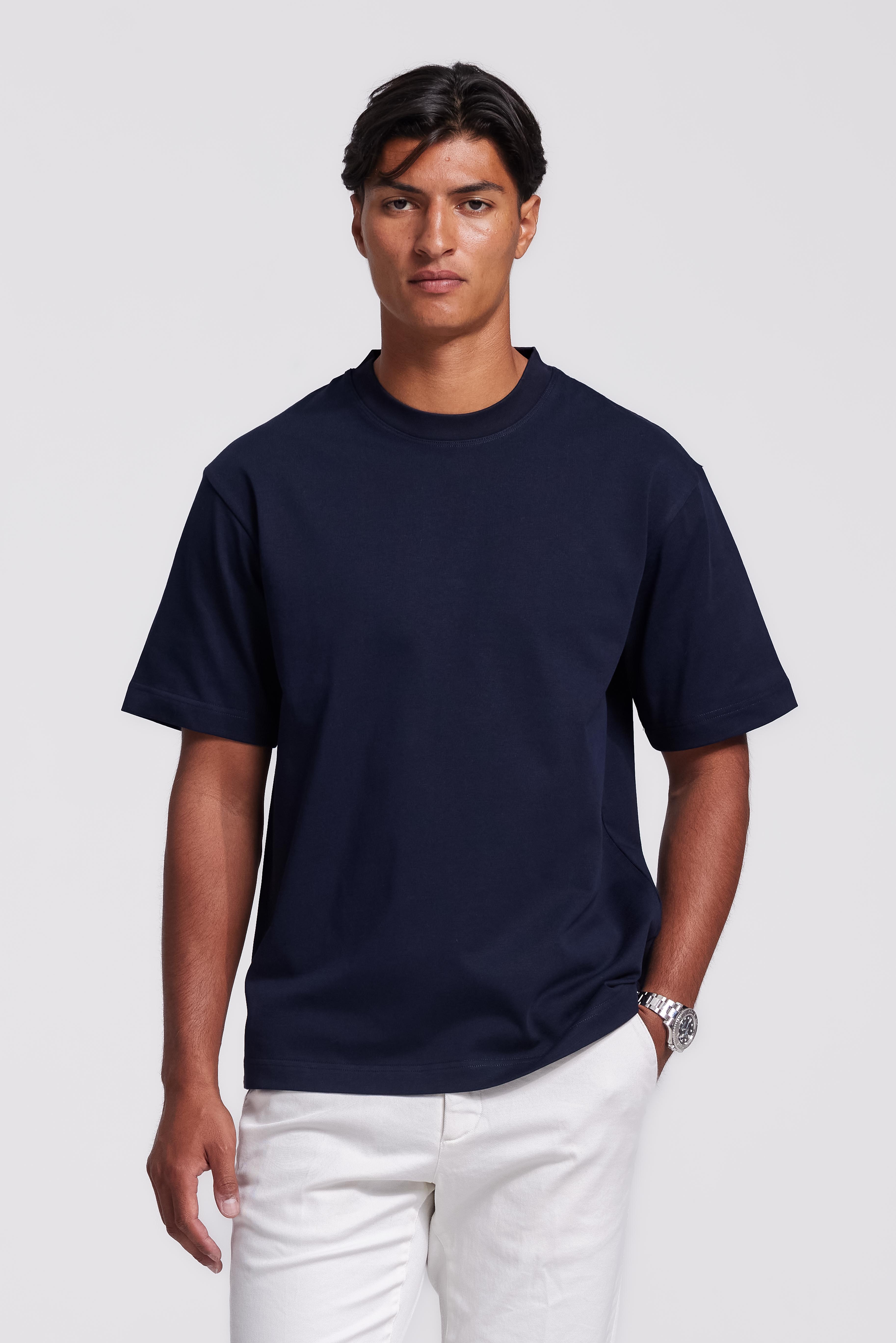 Schweres T-Shirt Dunkelblau