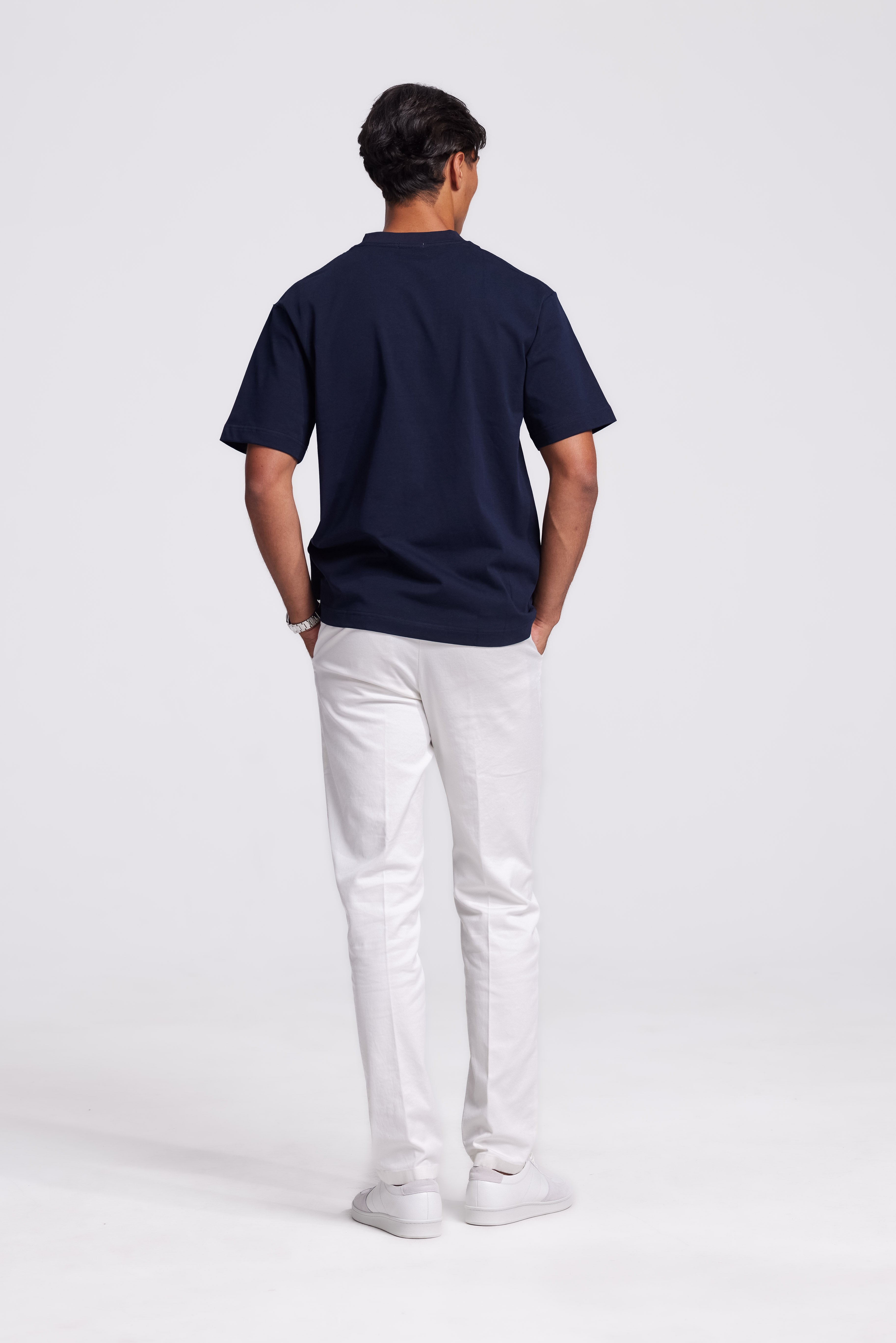 Schweres T-Shirt Dunkelblau