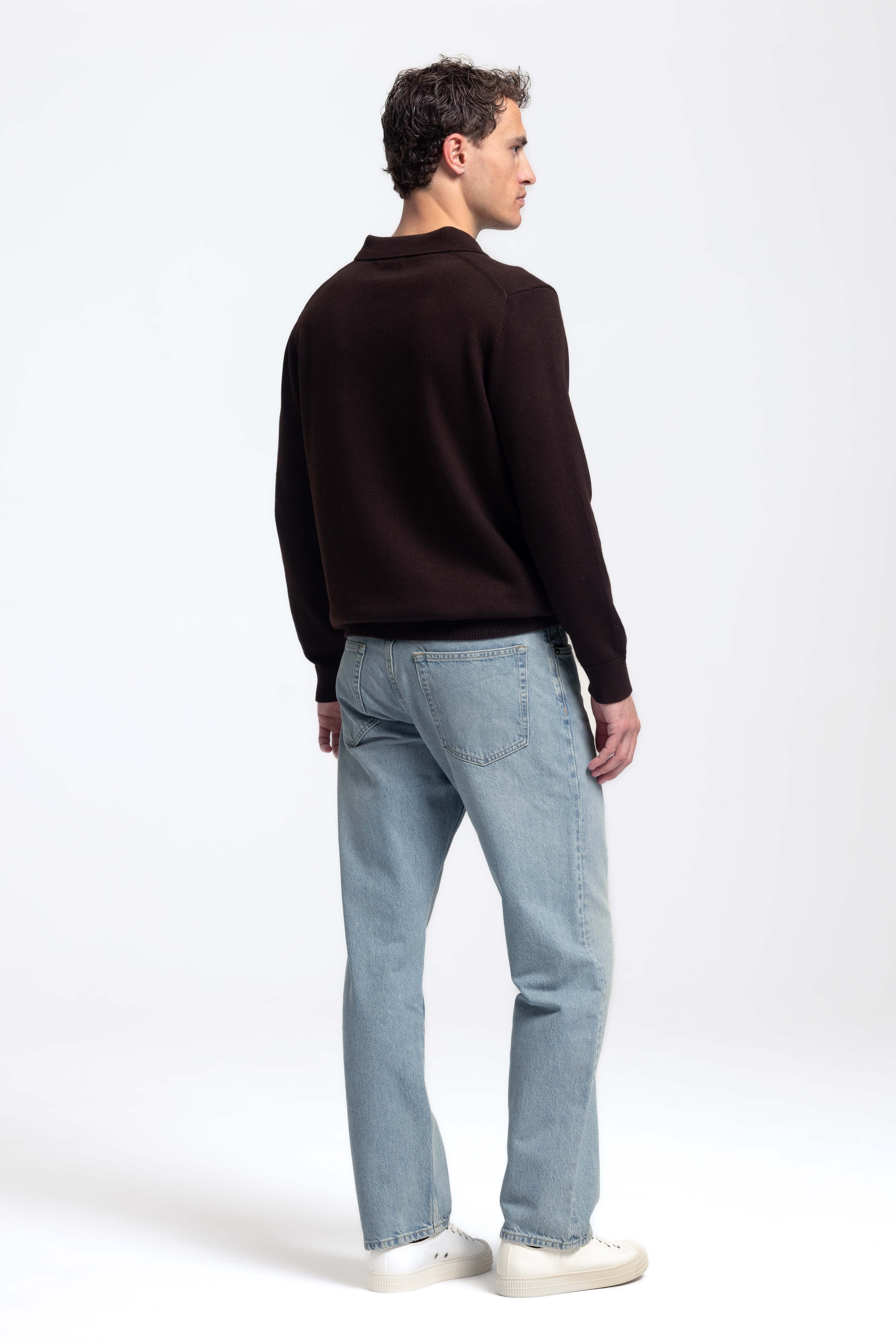 Loose Knit Polo - Dark Brown