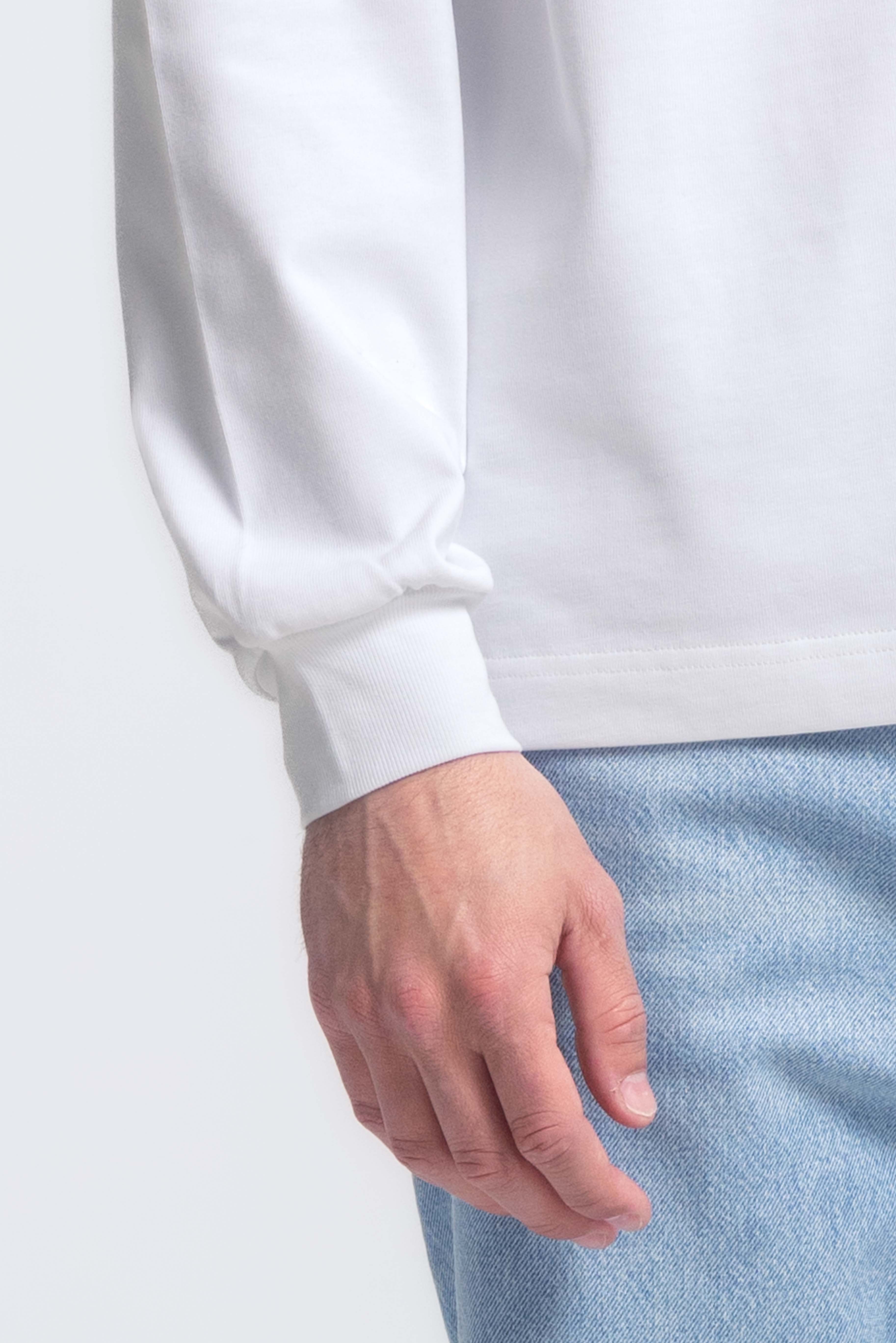 Heavyweight T-shirt met lange mouwen - Wit