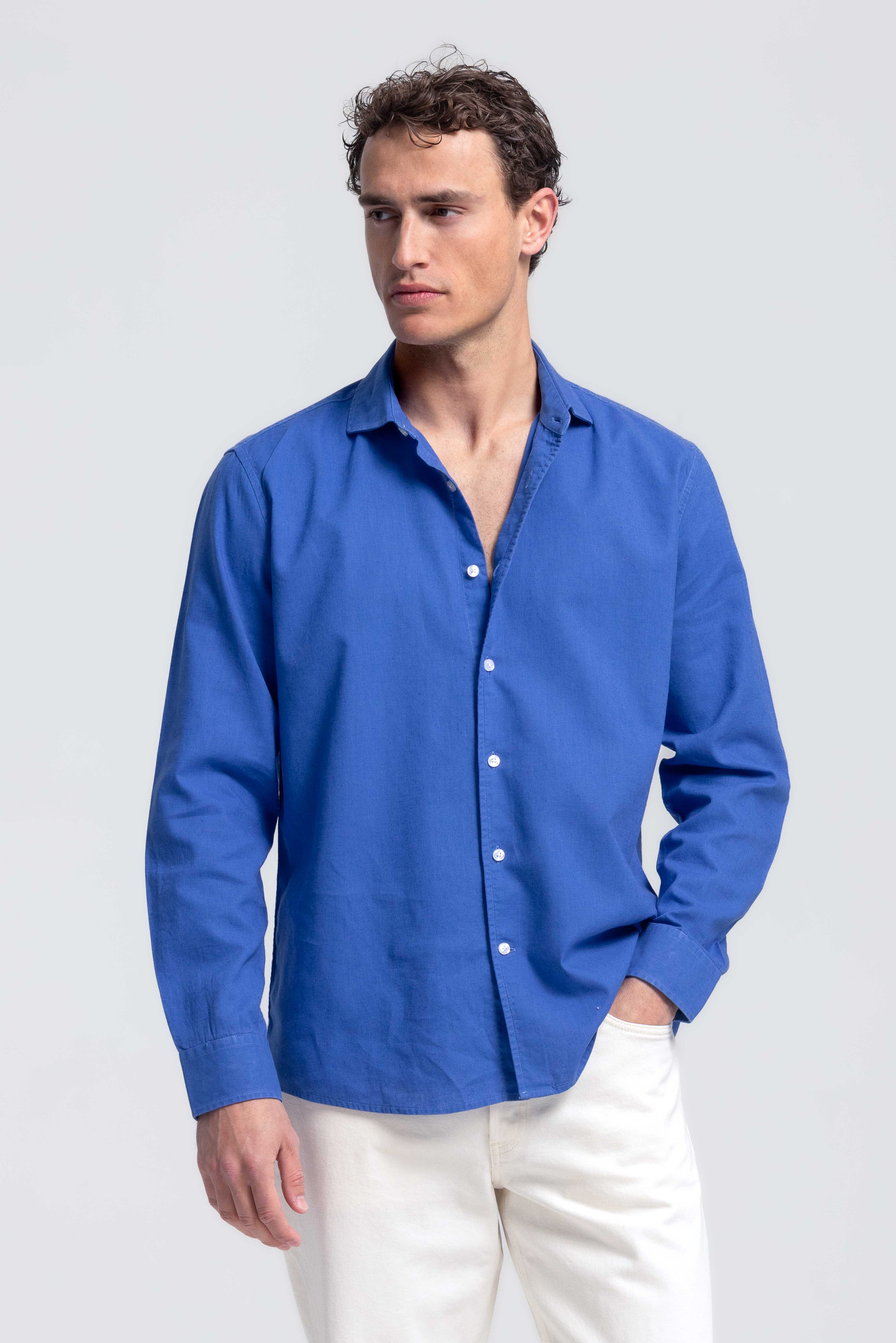 Linen Shirt Lindo Kobalt Blue