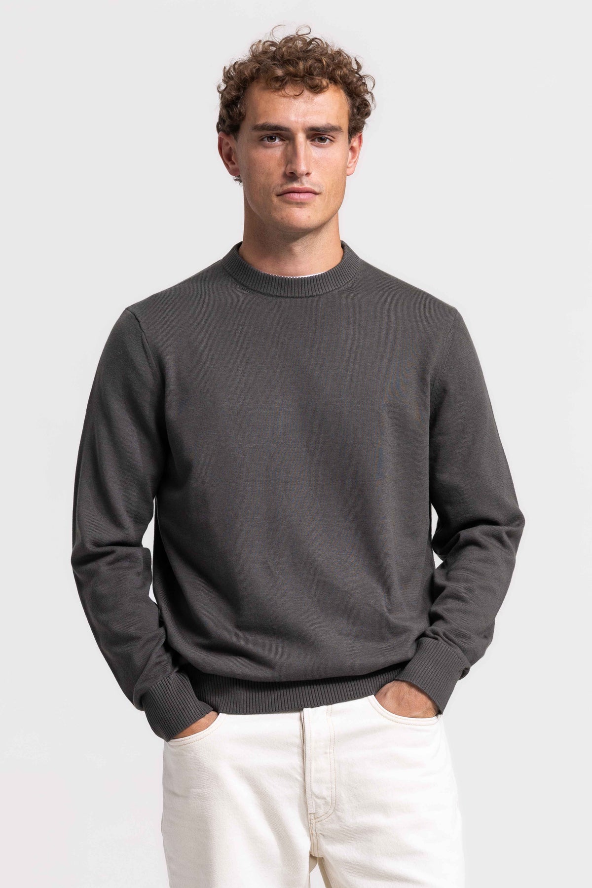 Crewneck trui - Olijfgroen