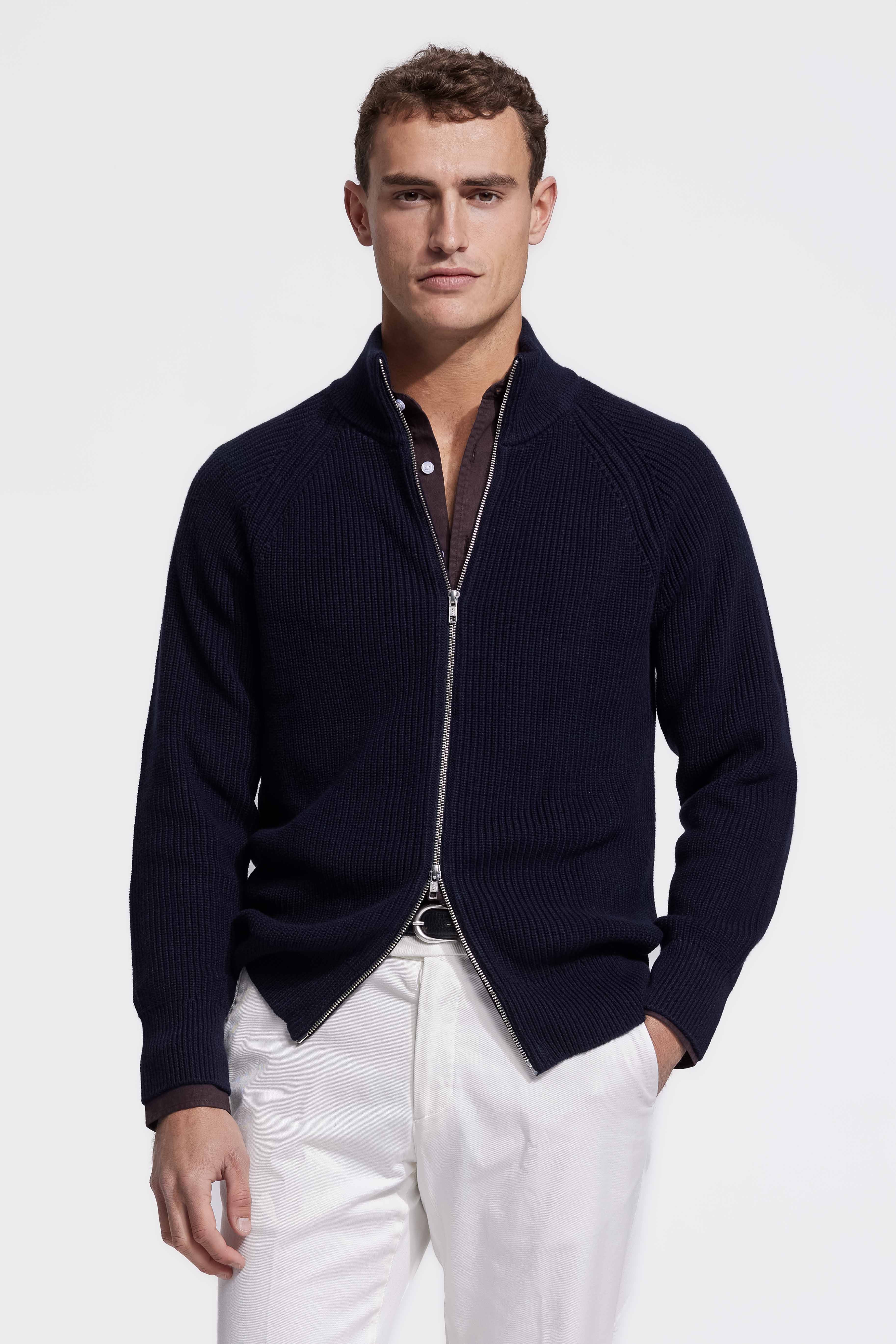 Donkerblauw rib vest