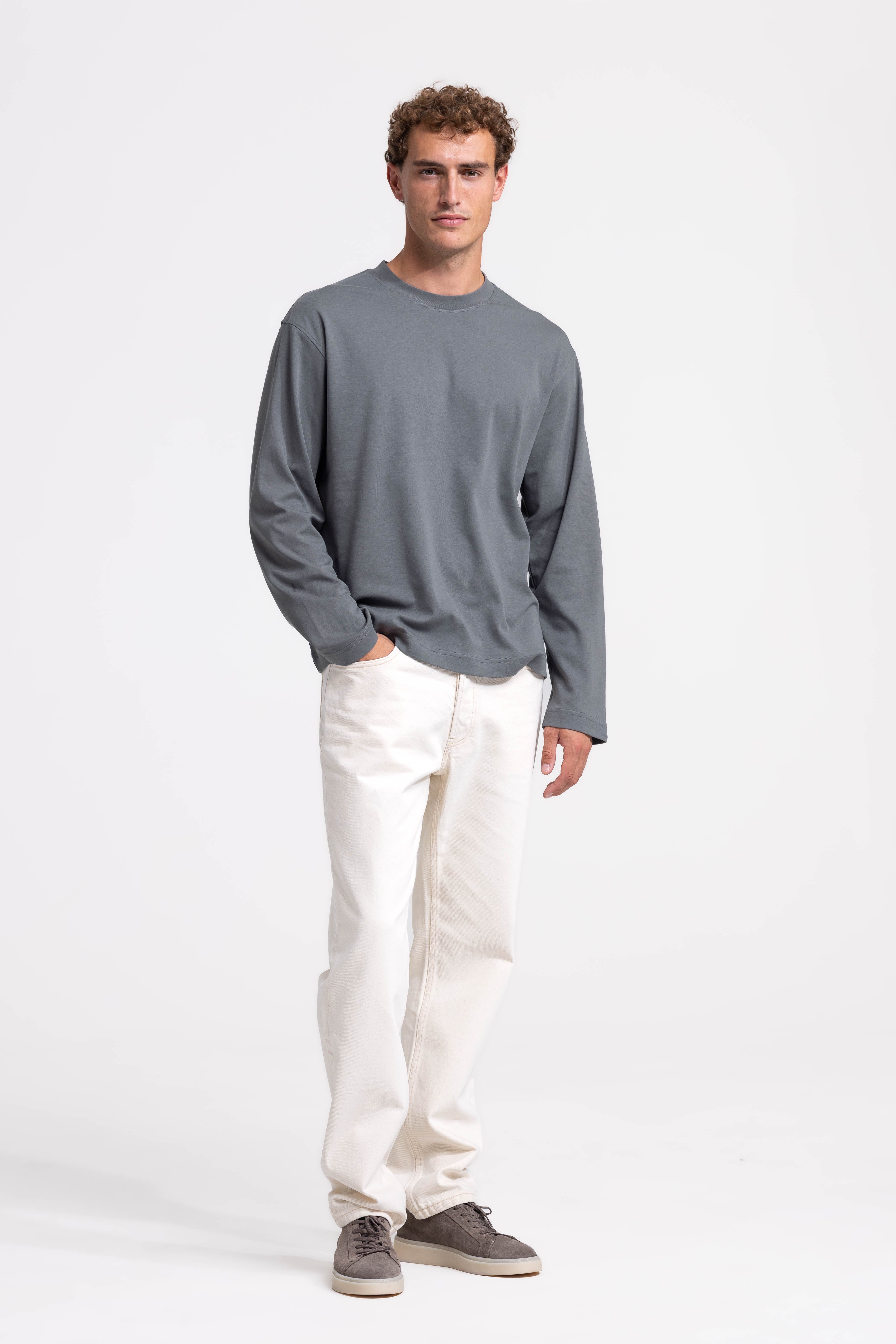 Signature Interlock T-shirt Longsleeve - Dark Taupe