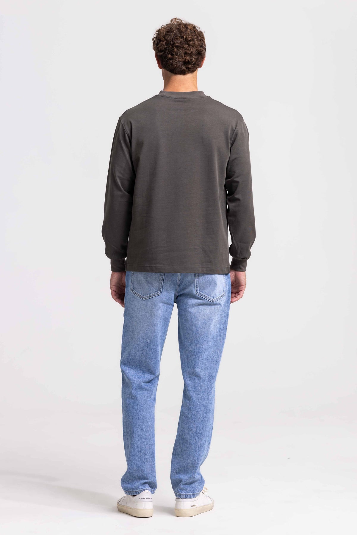 Schweres Langarm-T-Shirt – Dunkelgrün