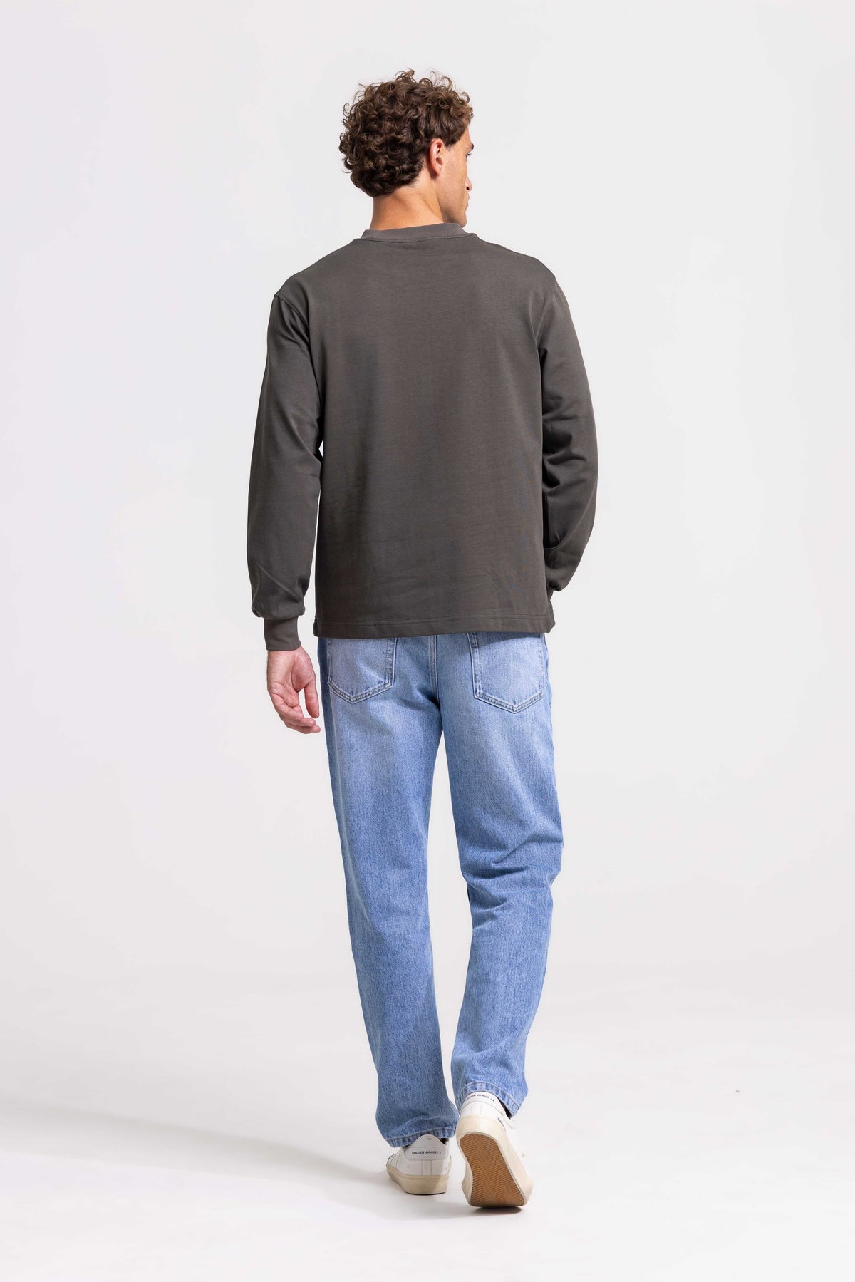 Schweres Langarm-T-Shirt – Dunkelgrün