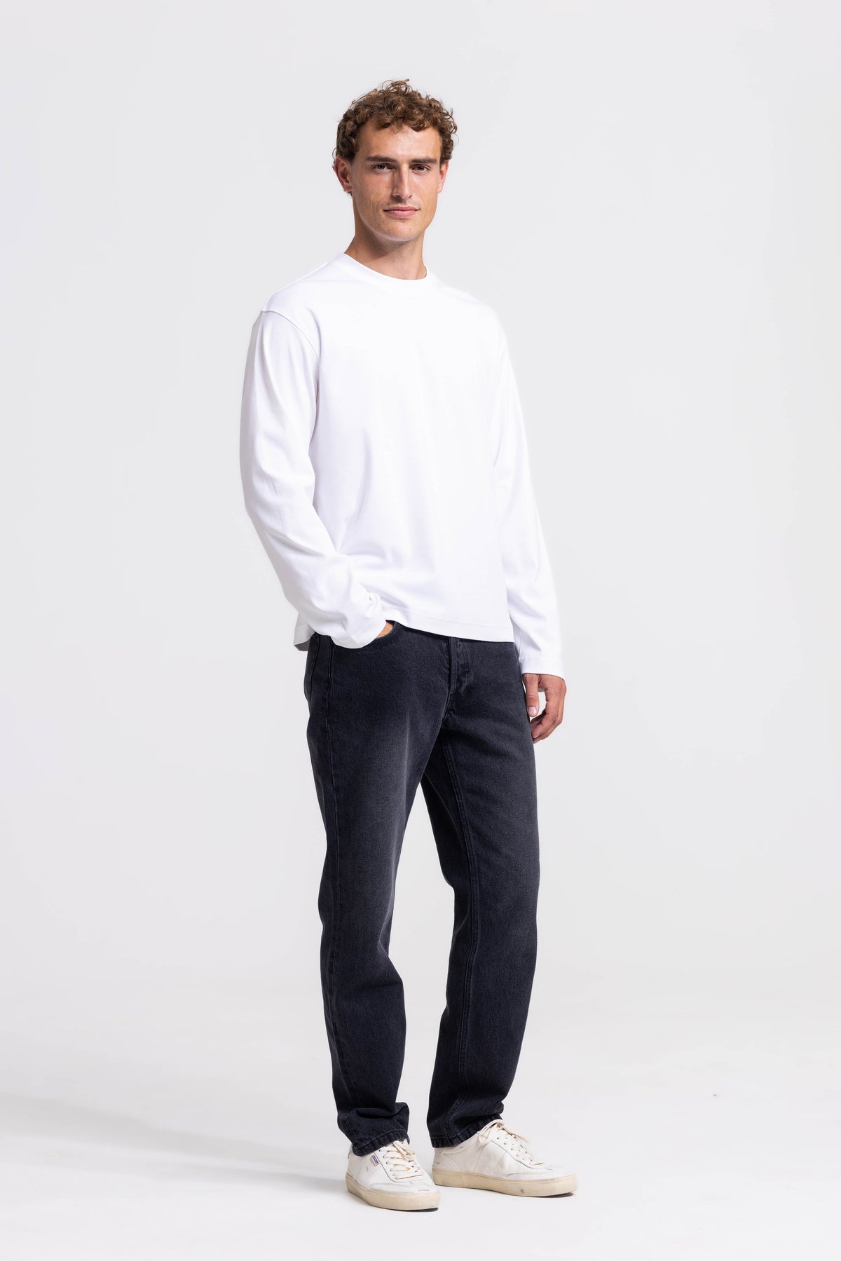 Premium Langarmshirt Interlock Weiß