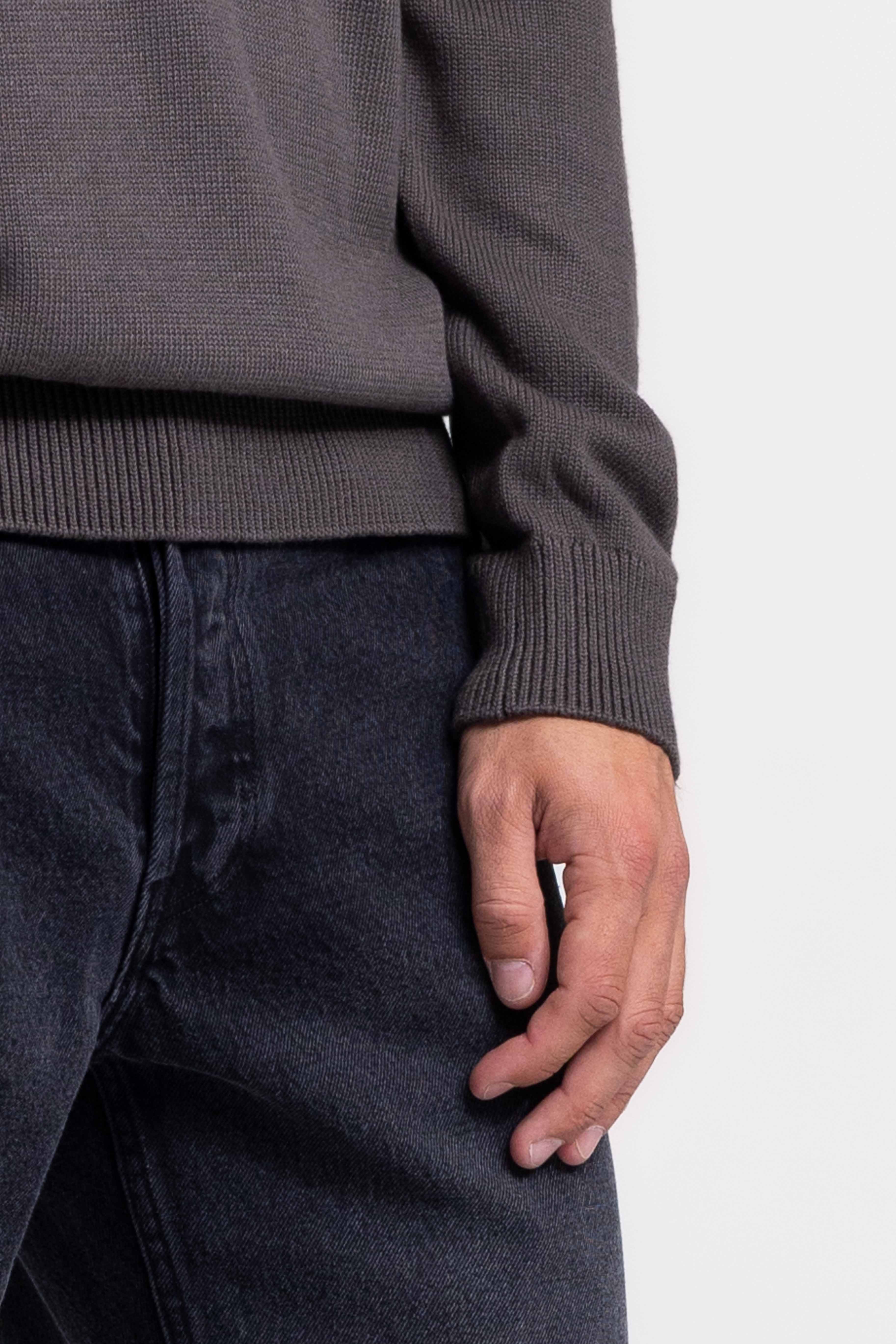 Loose Knit Polo - Olive Green