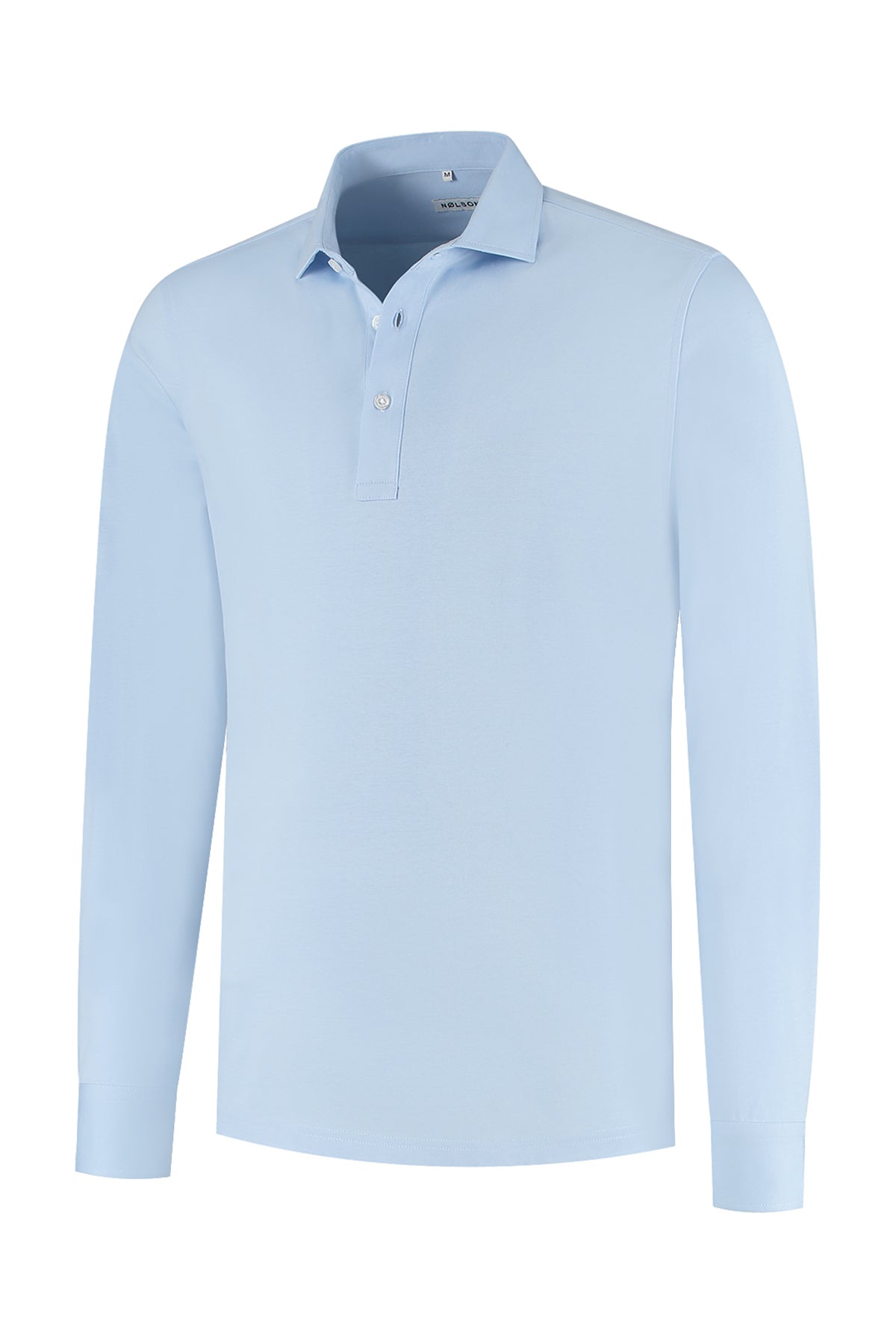 Polo Langarm Hellblau