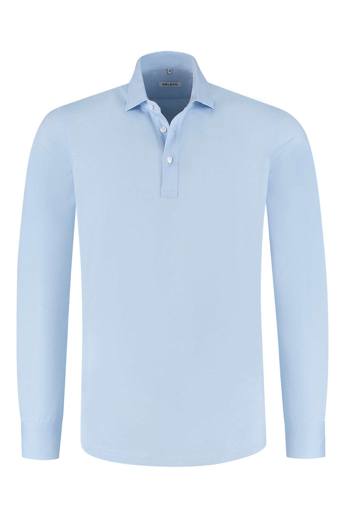 Polo Langarm Hellblau