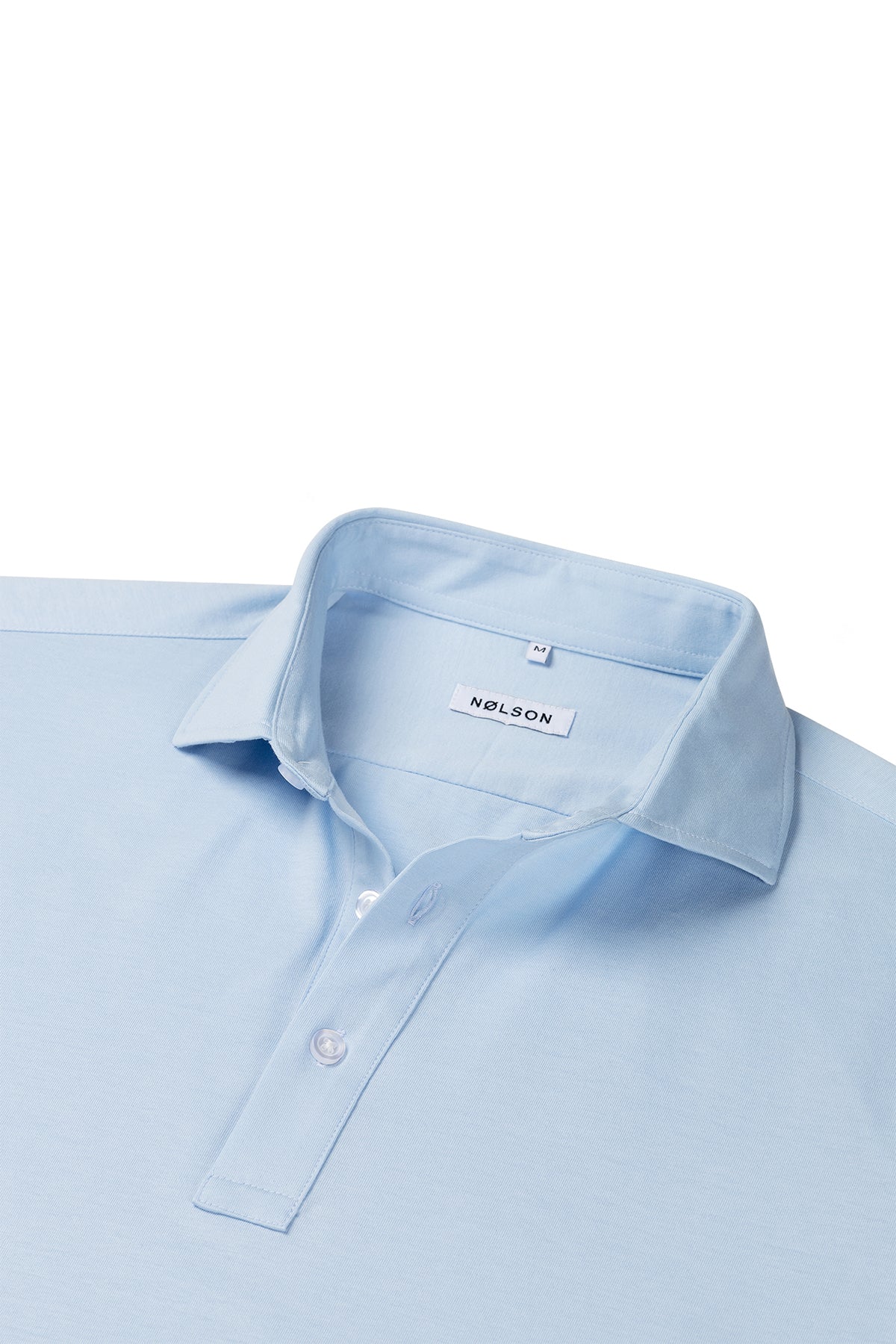 Polo Langarm Hellblau