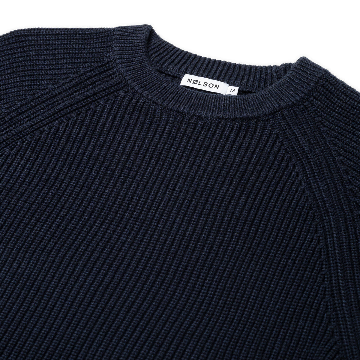 Dunkelblauer Ripppullover mit Rundhalsausschnitt