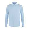 Blue linen shirt front