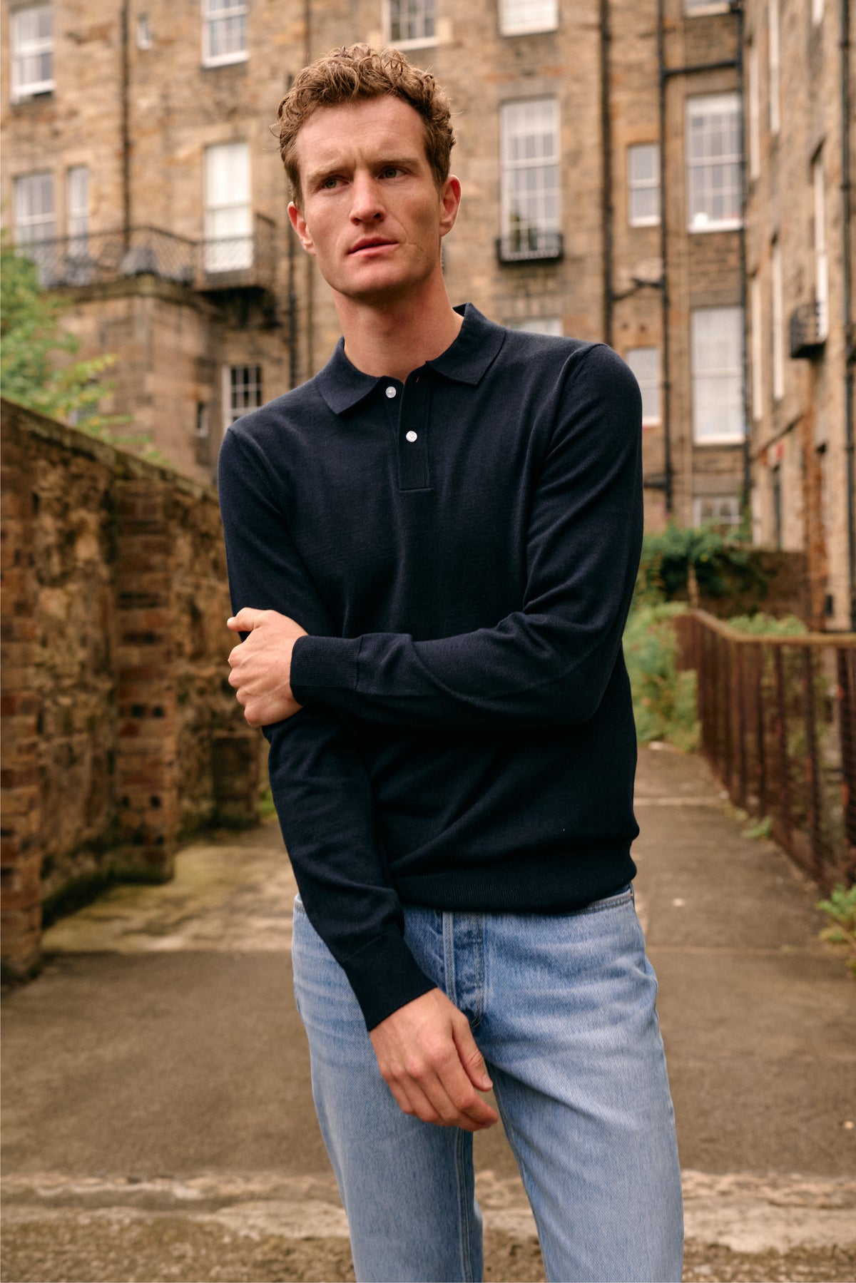 Knitted Polo - Dark Blue