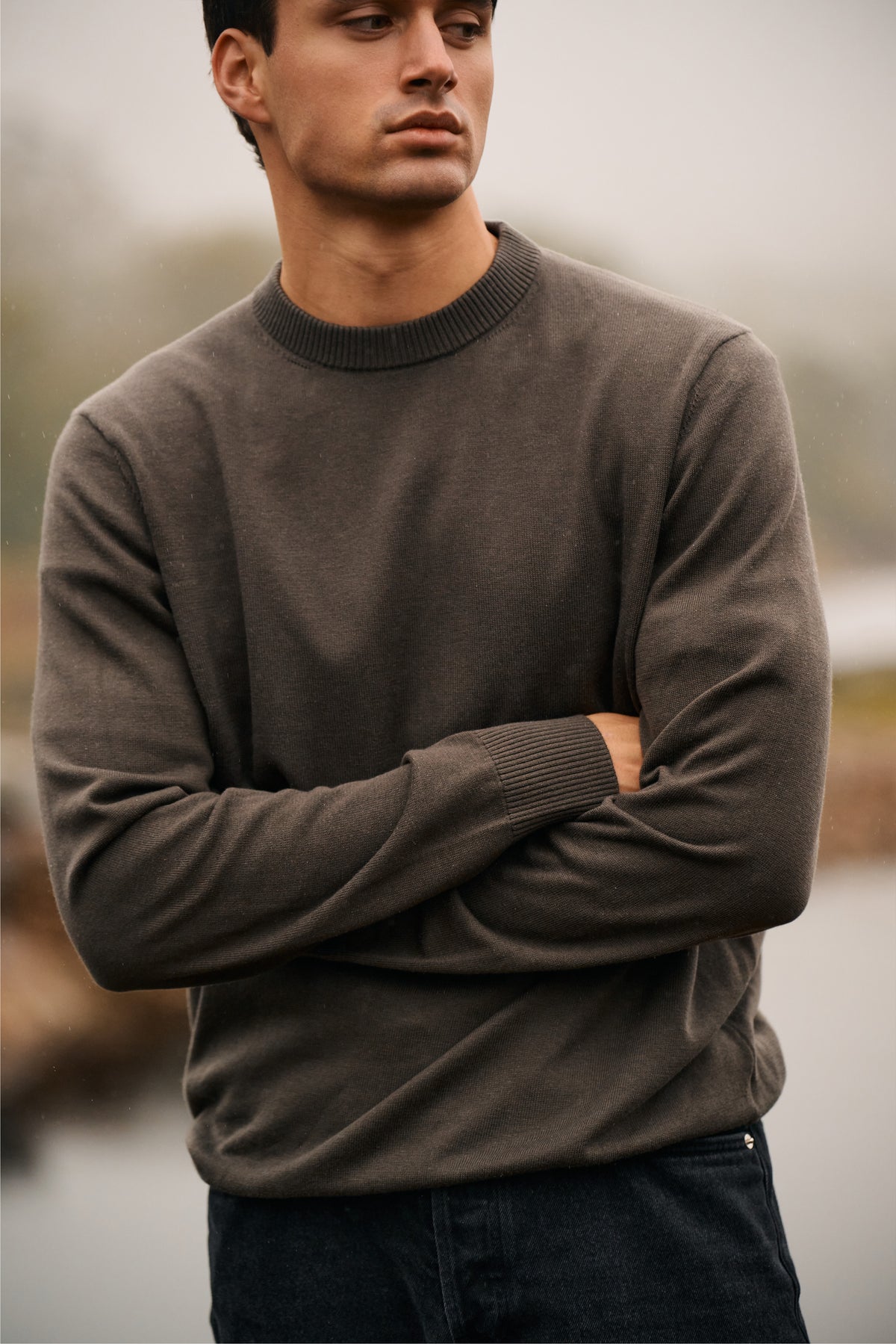 Crewneck trui - Olijfgroen
