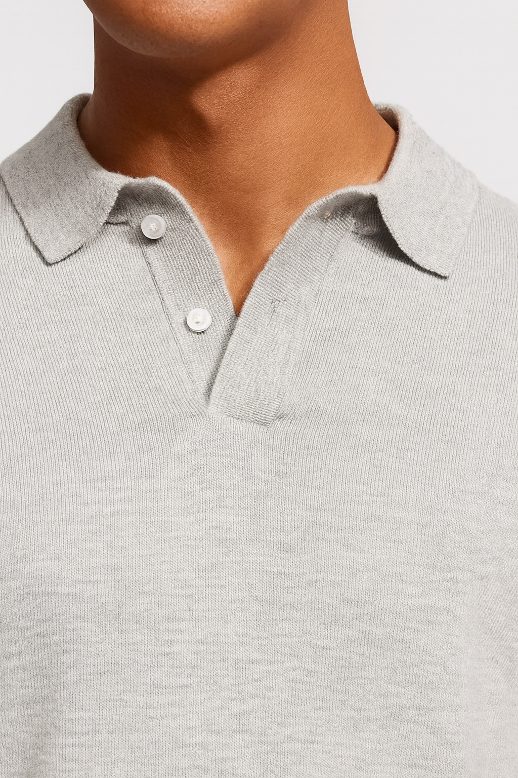 Knitted Polo Lichtgrijs