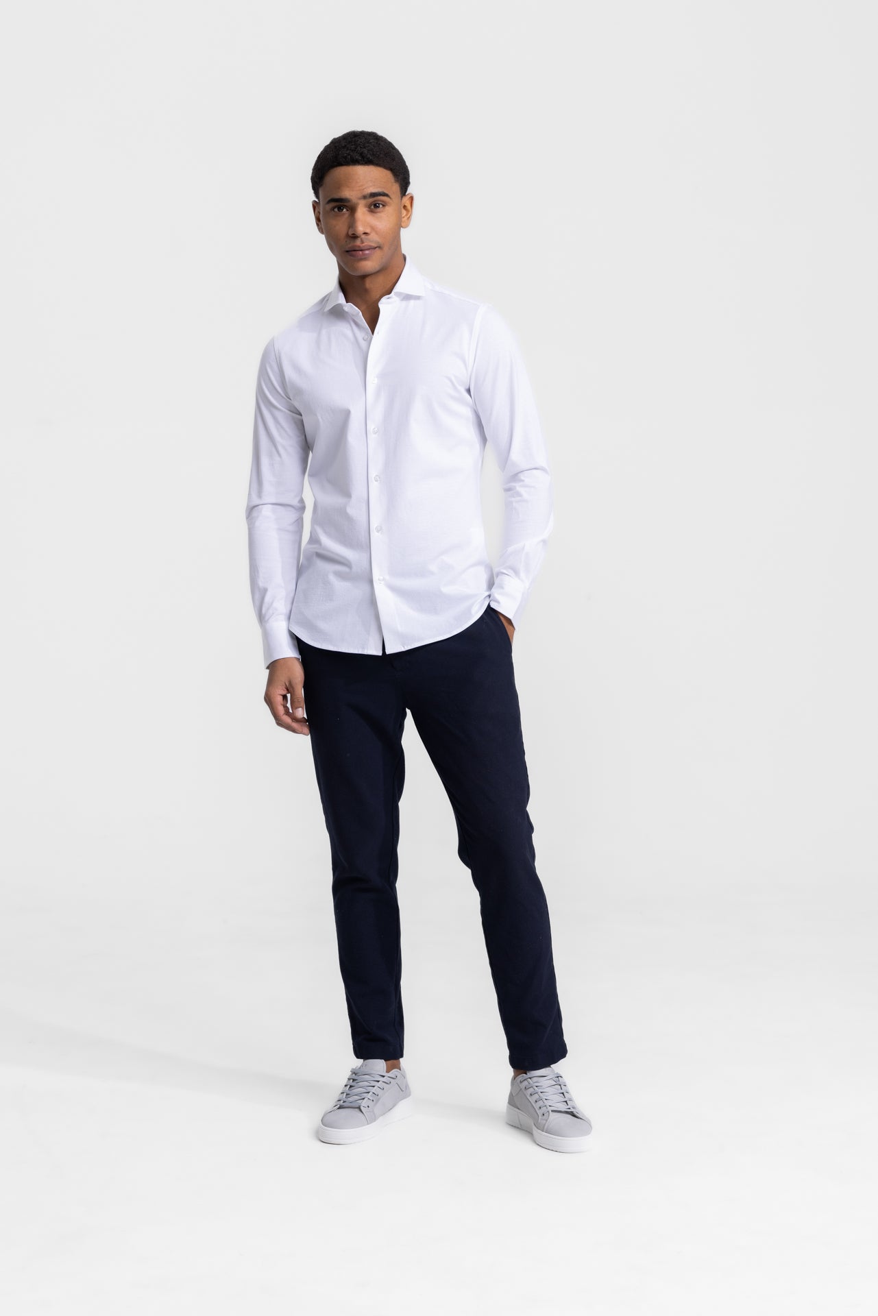 Cutaway shirt white for men