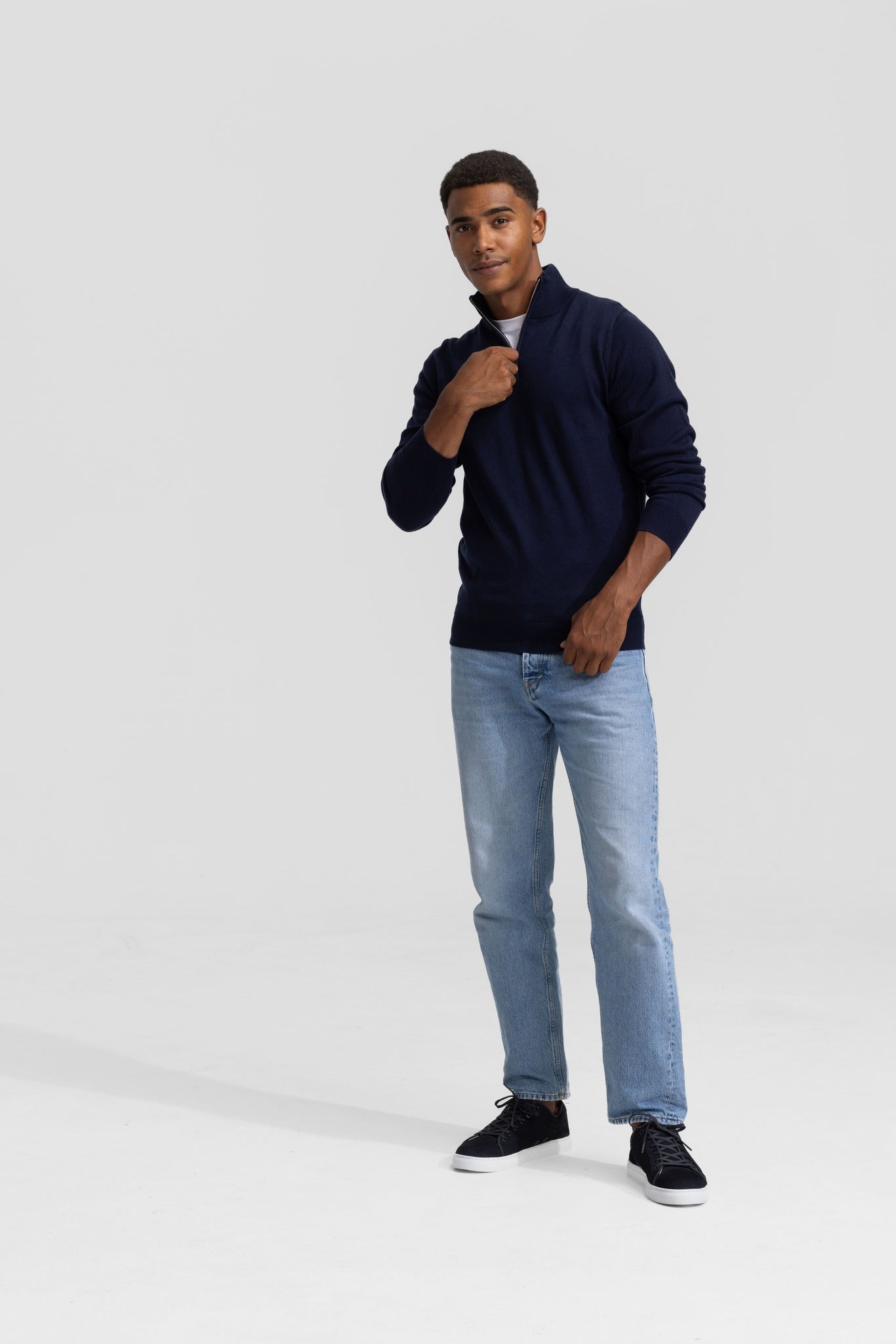 Dark blue quarter zip