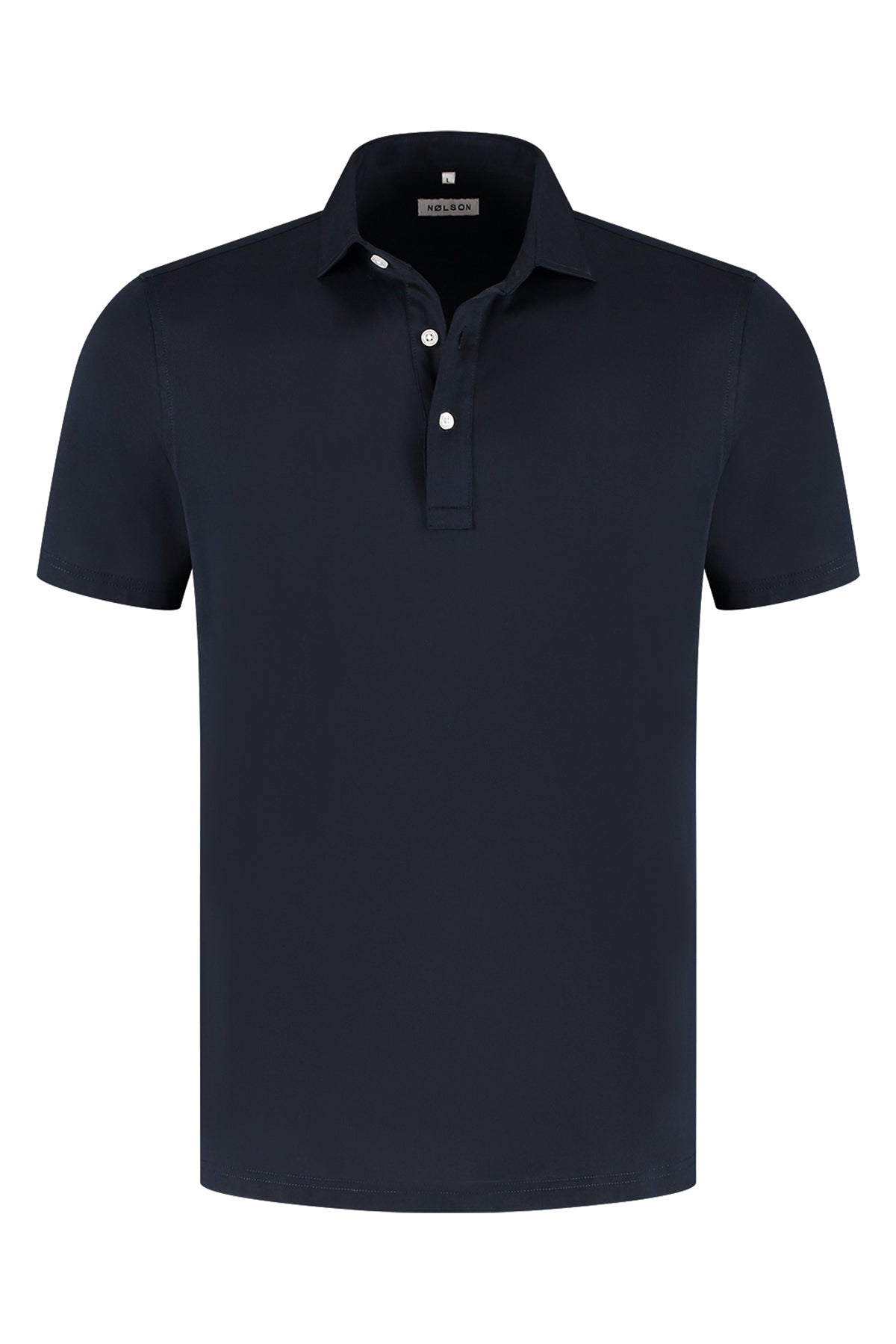 Donkerblauwe polo met korte mouwen