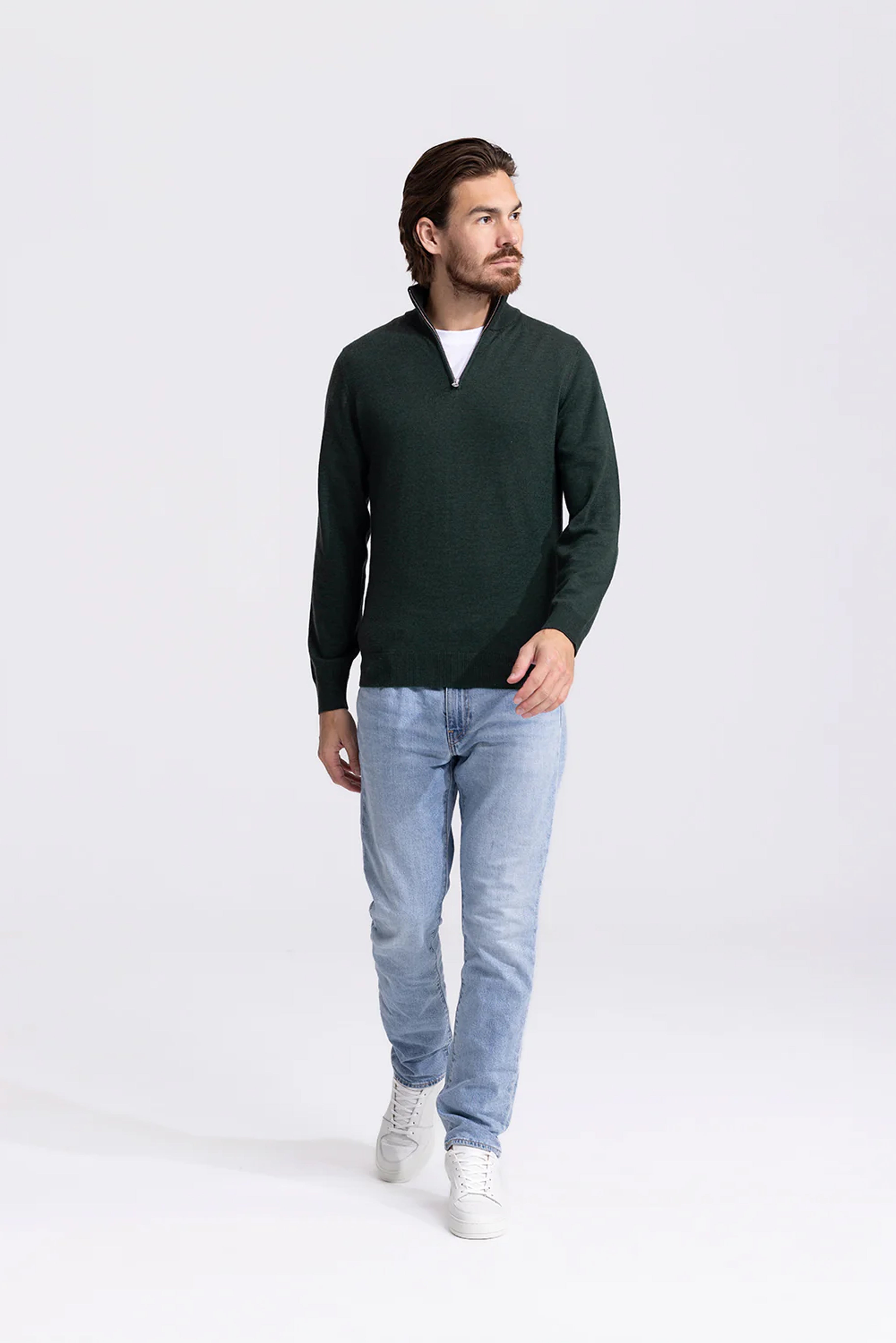 Quarter-zip Green Sweater