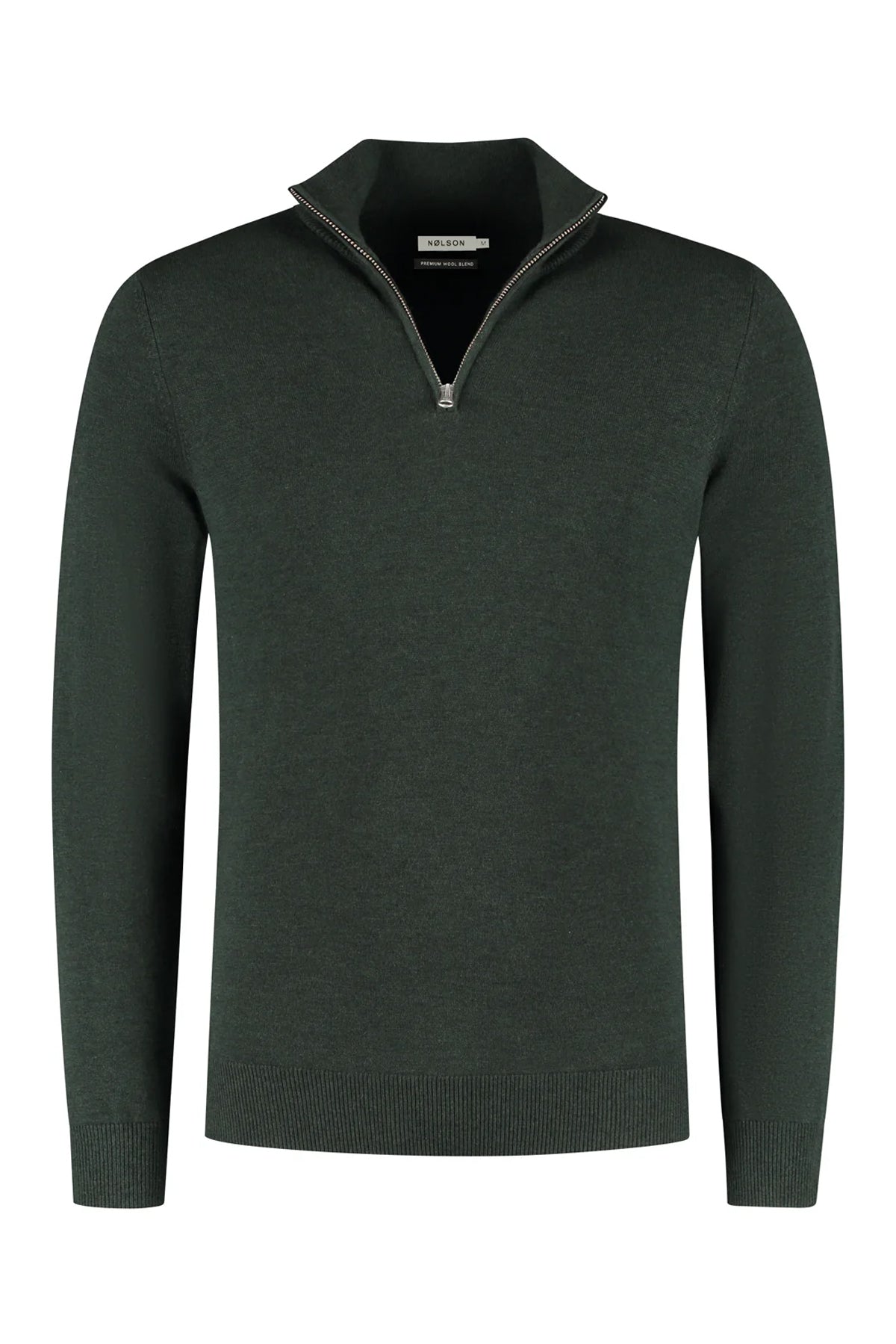 Quarter Zip Groen Trui Met Rits