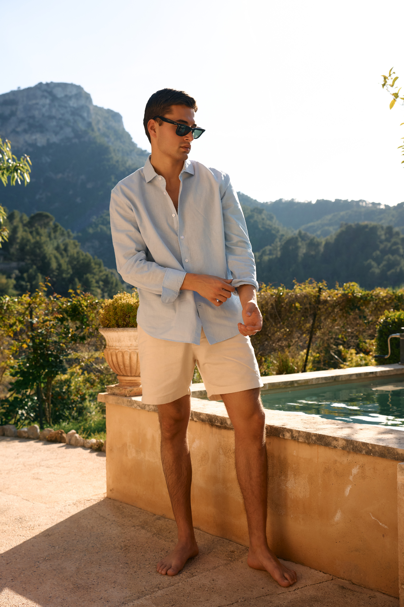 Lindo linnen overhemd - Lichtblauw