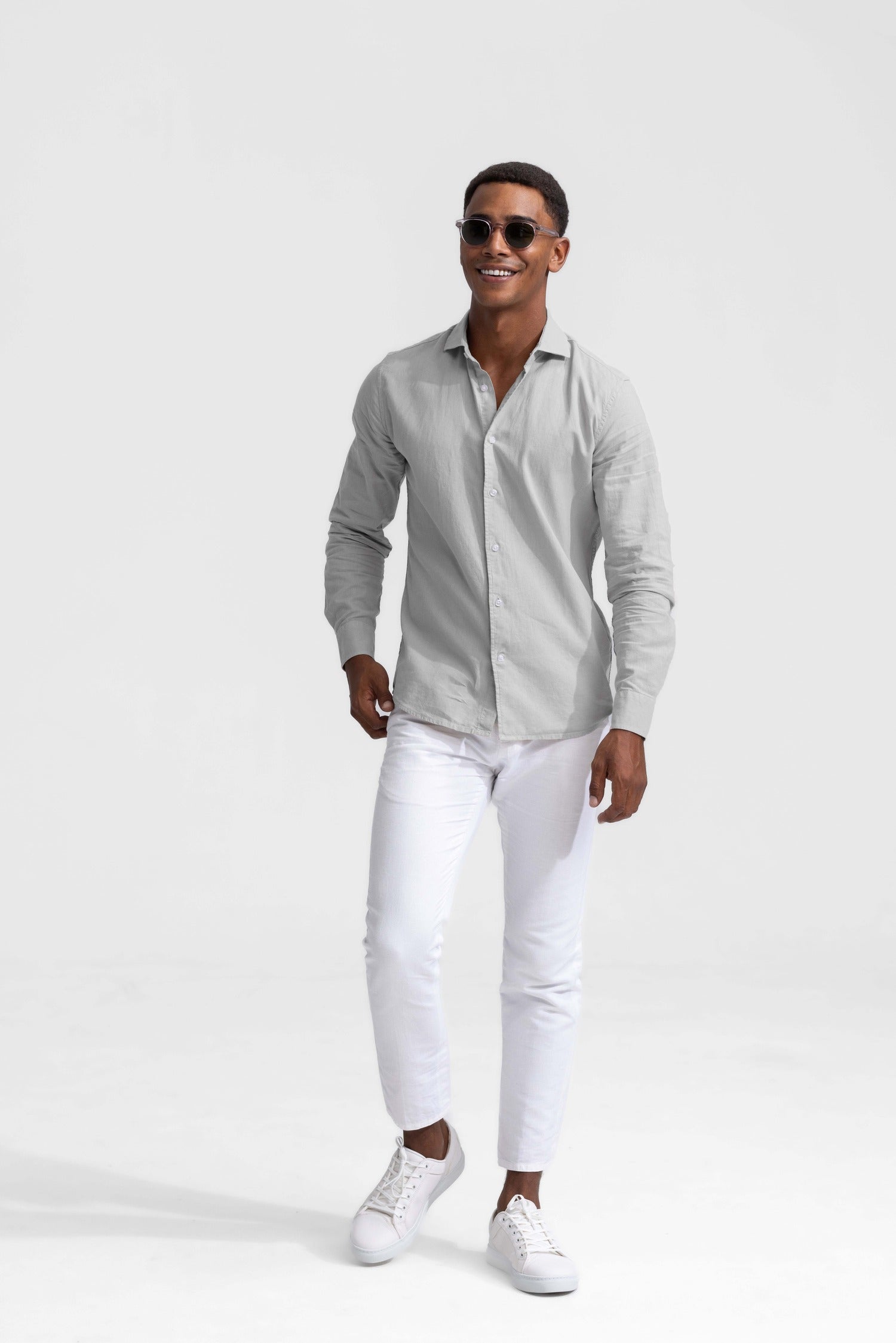 【BAON】[unisex] Afugo Linen See-through Over Shirt North End Linen Shirt - BEO Atelier