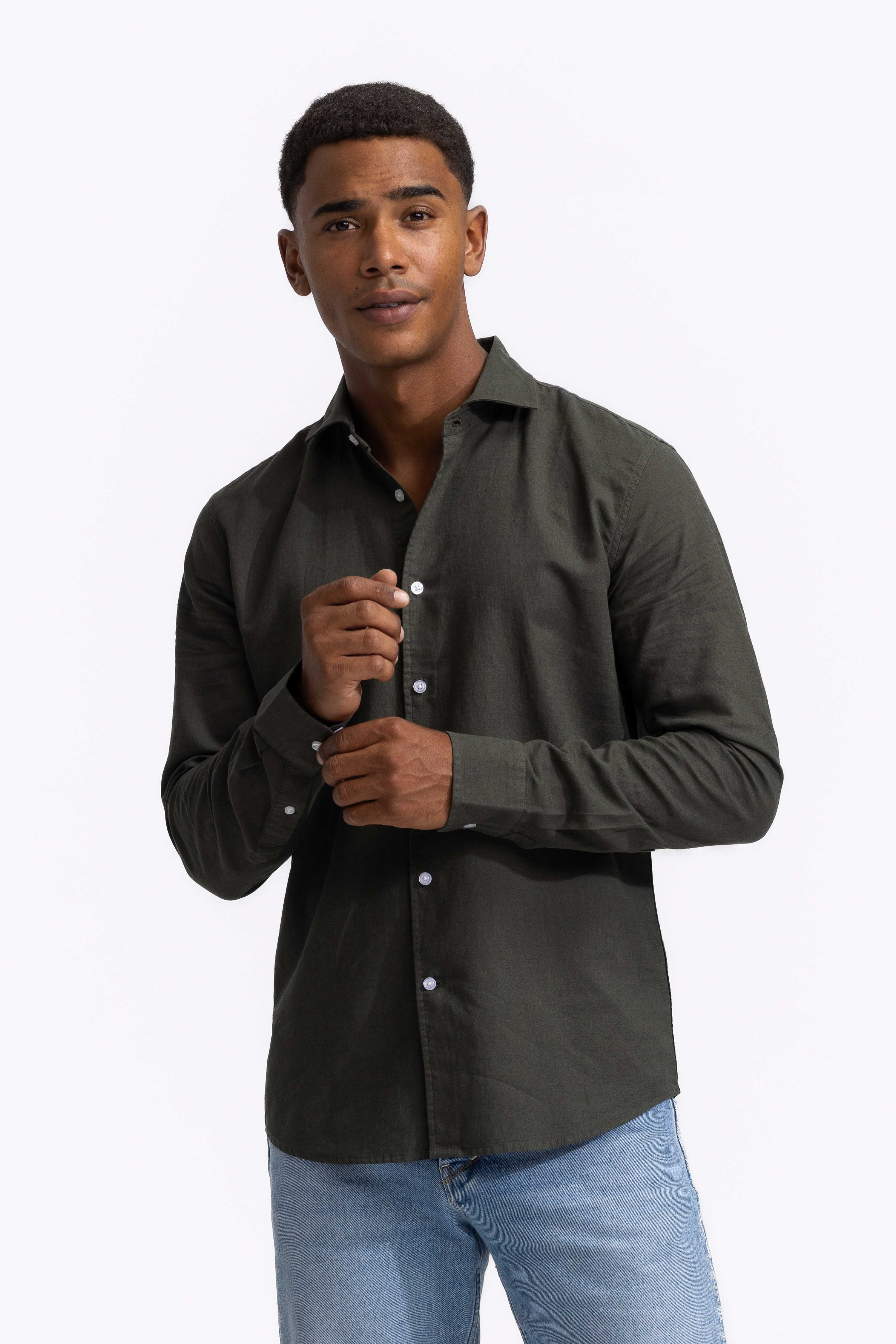Lindo Green Linen Shirt