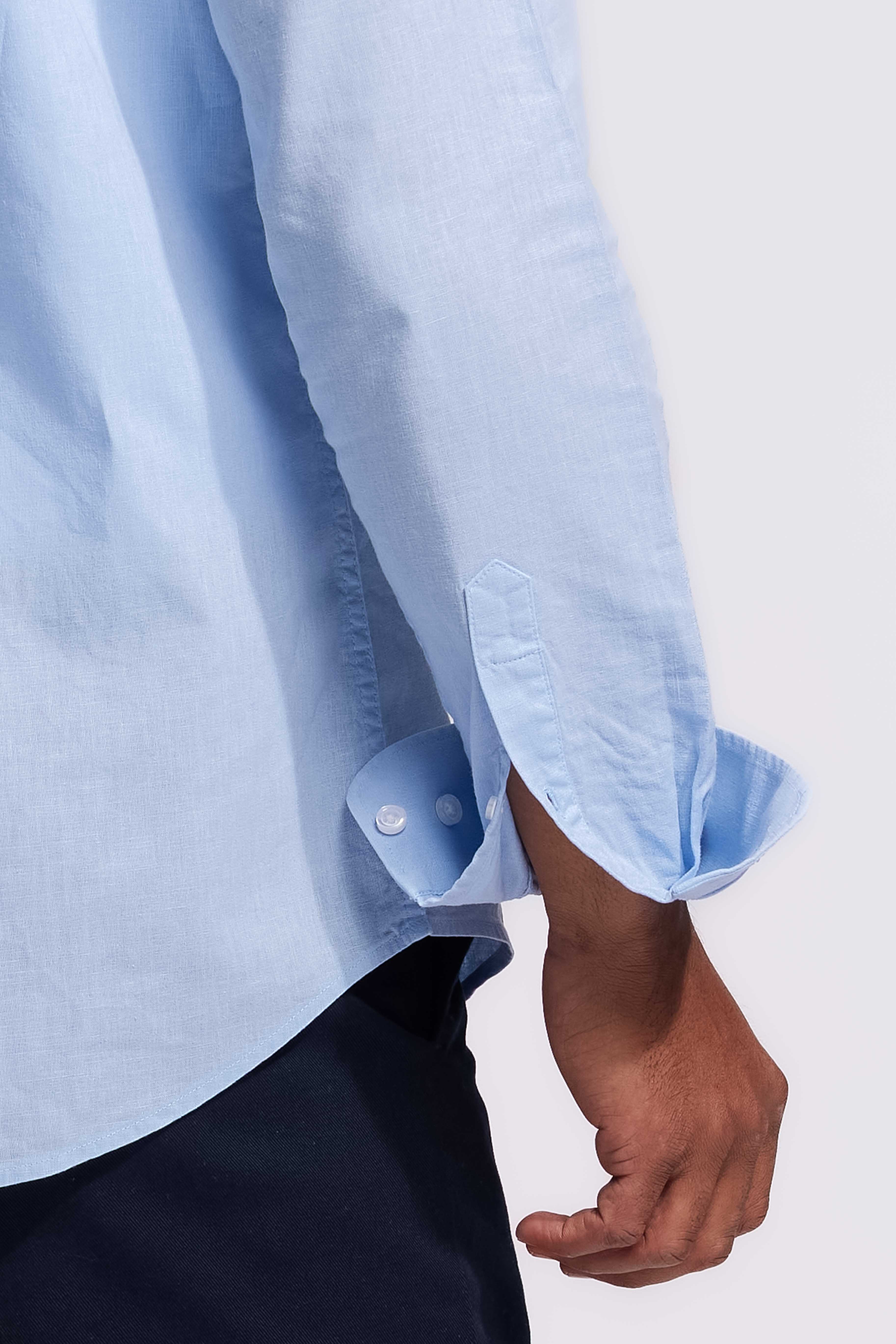 Lindo Light Blue Linen Shirt