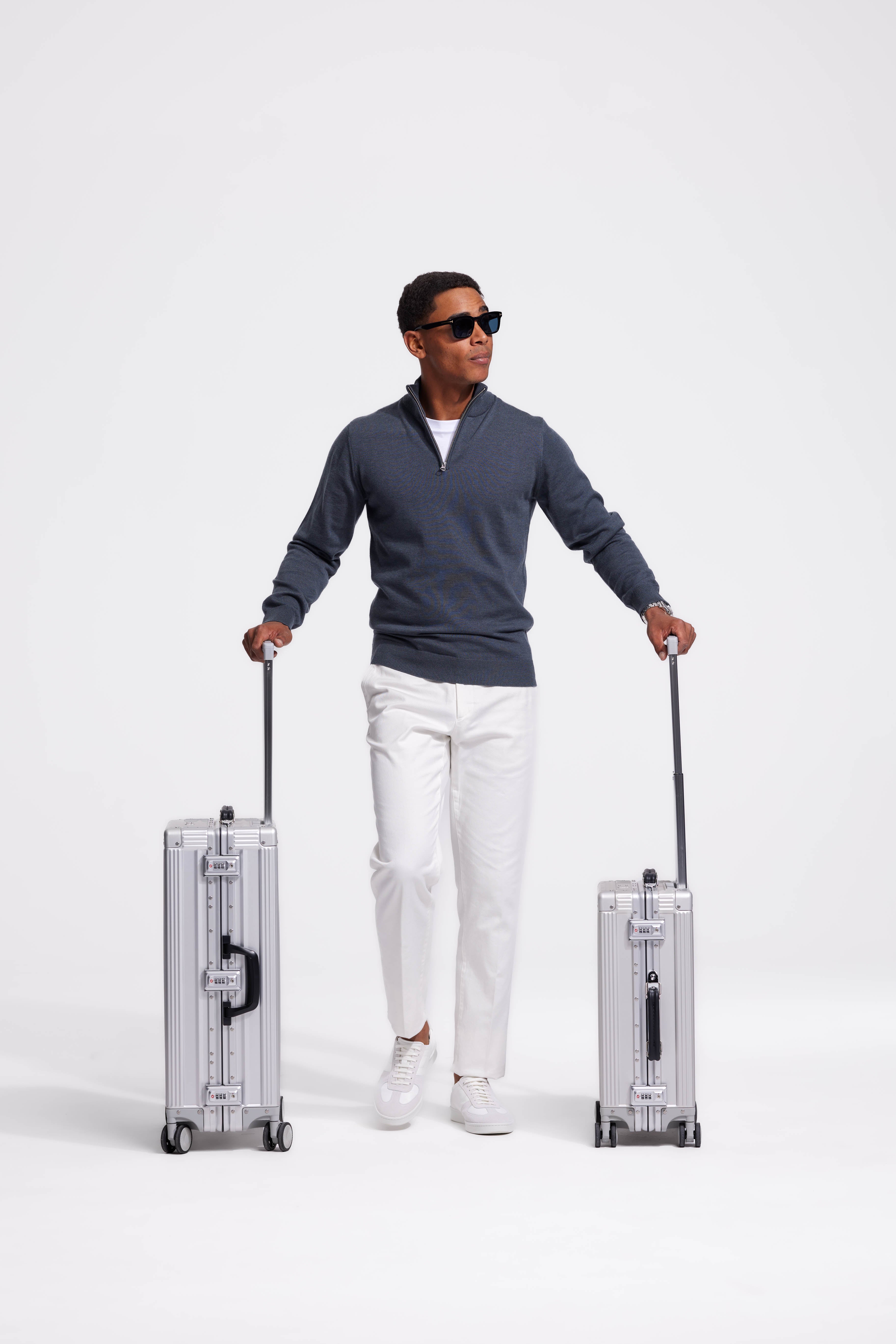 Quarter-zip Petrol Sweater