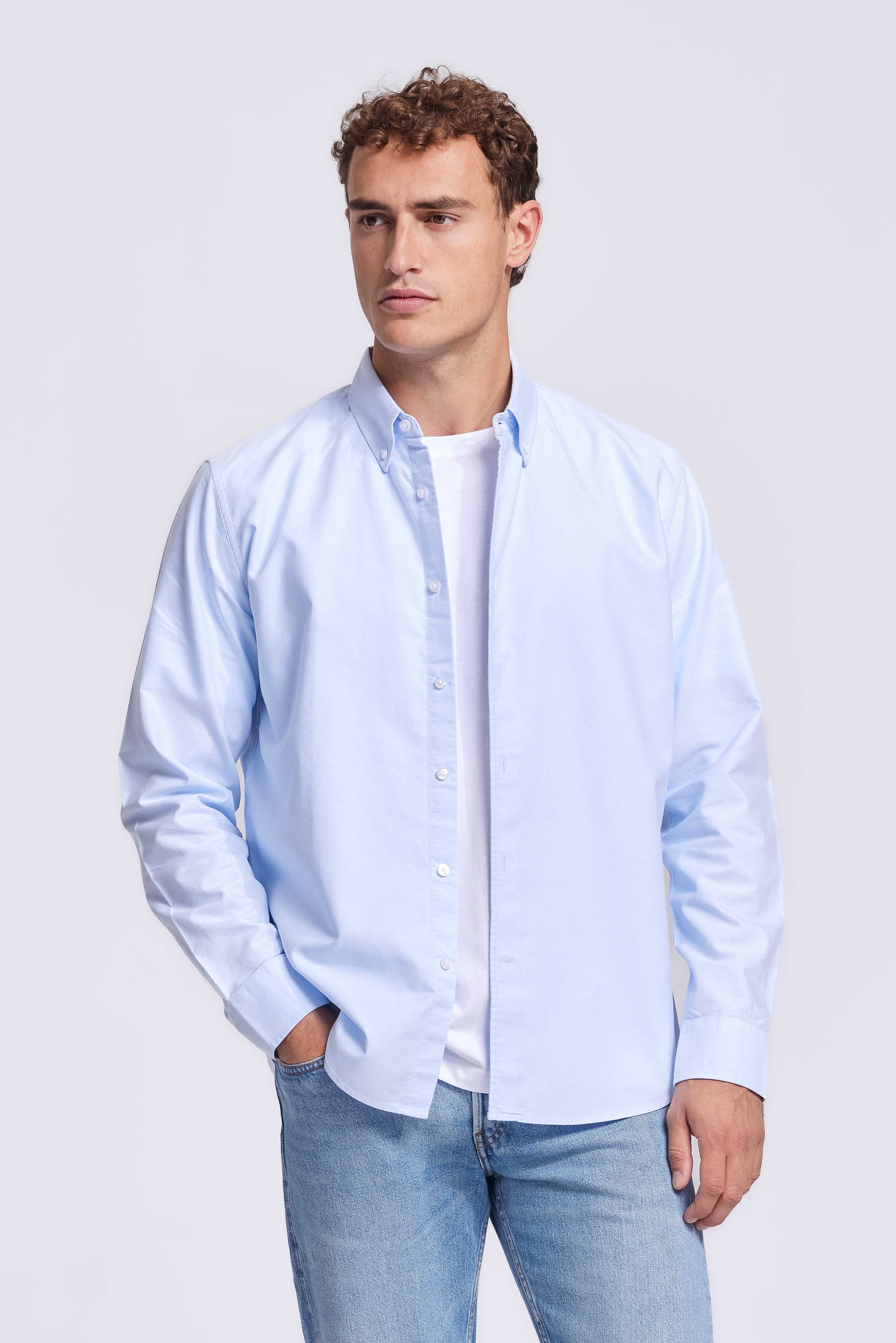 Lichtblauw Button-Down Overhemd 