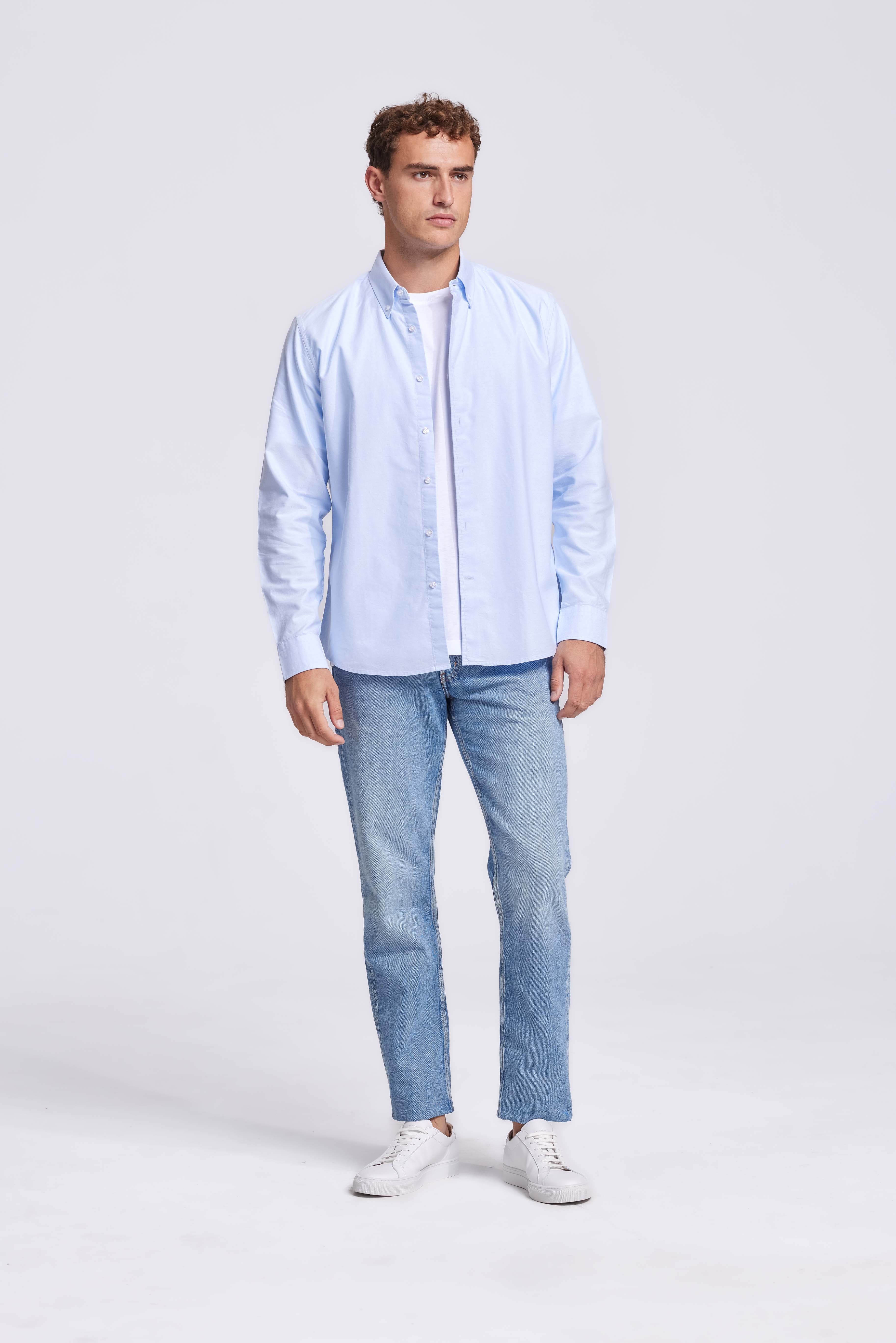 Lichtblauw Button-Down Overhemd 