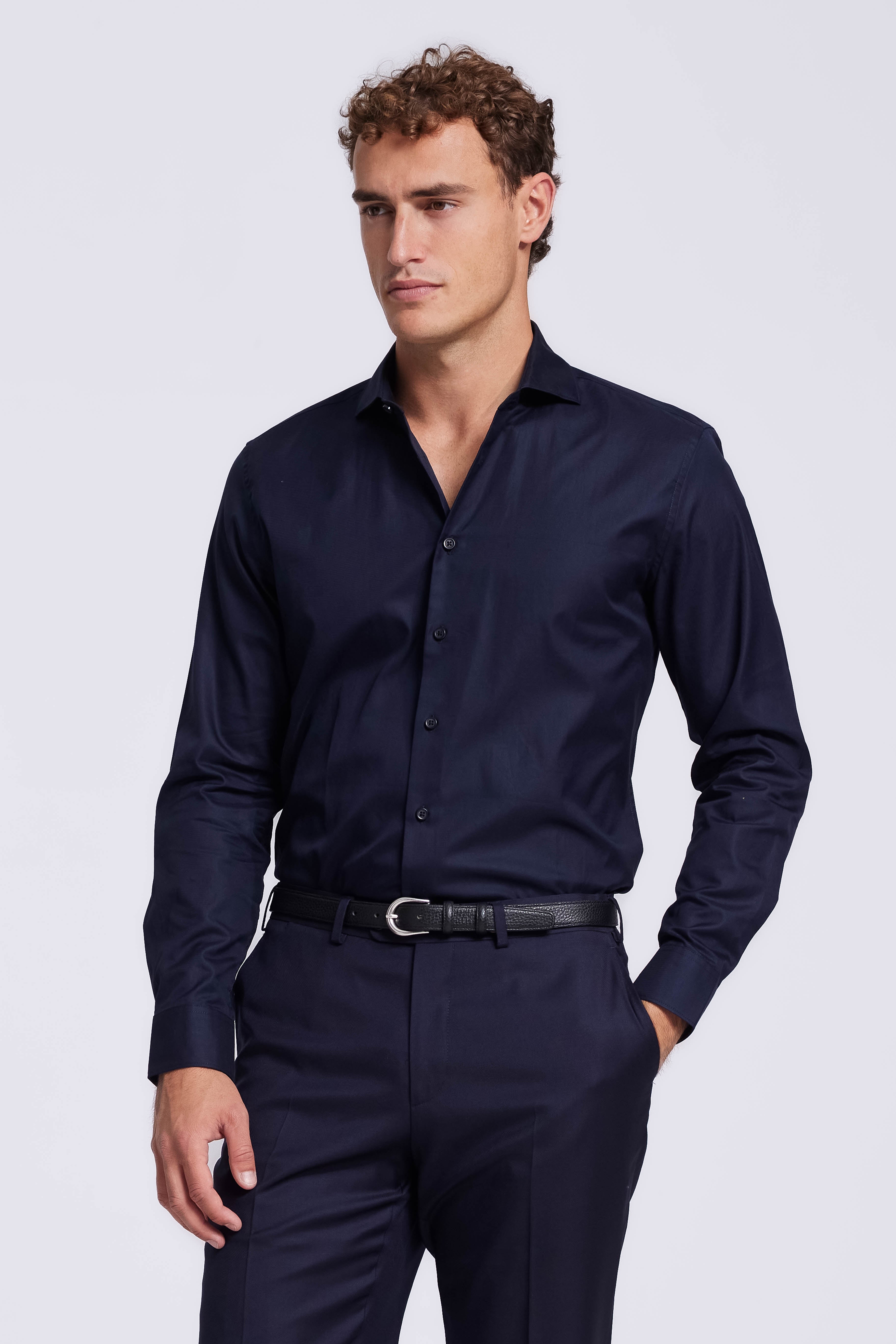 Zakelijk overhemd donkerblauw