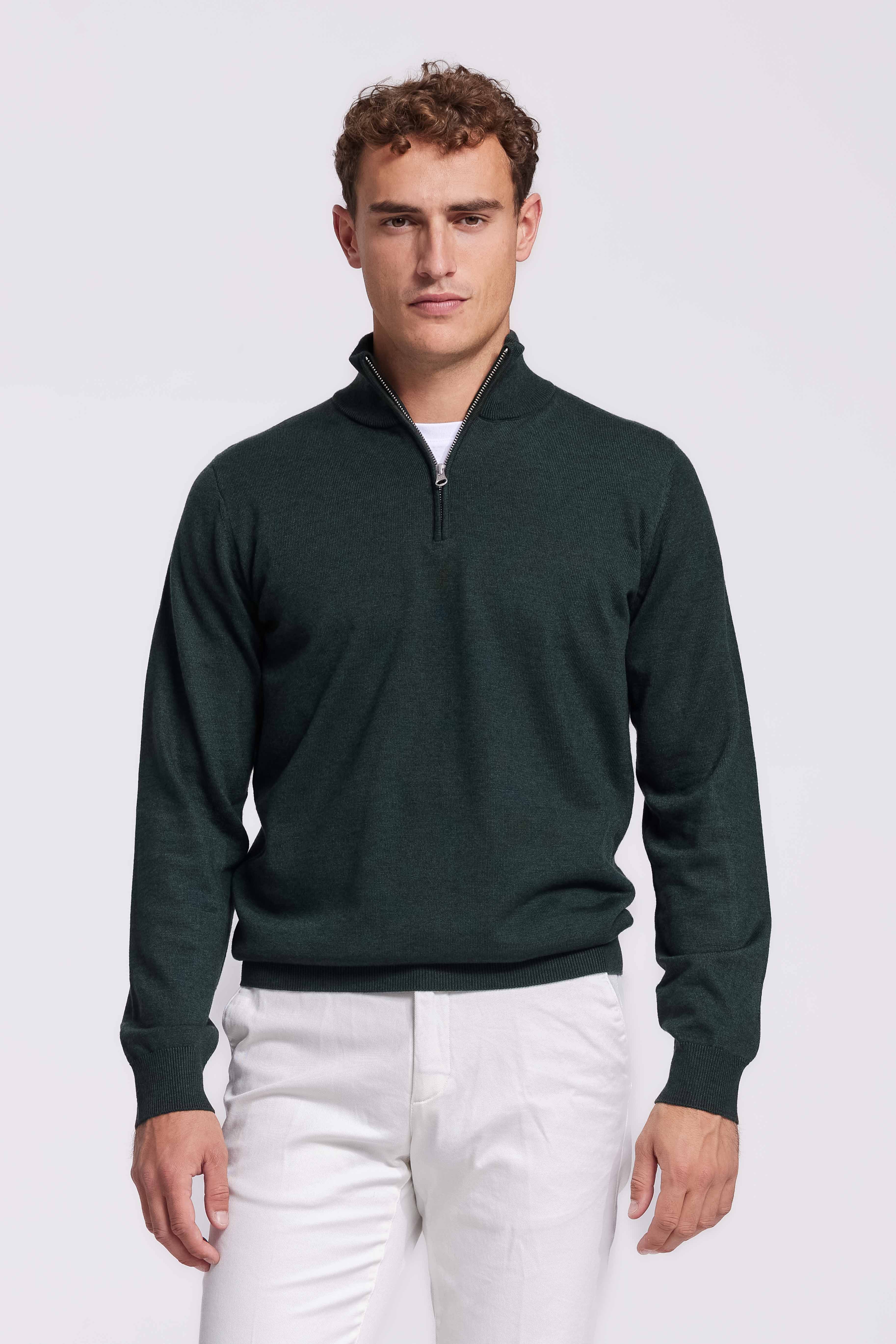 Quarter-zip Green Sweater