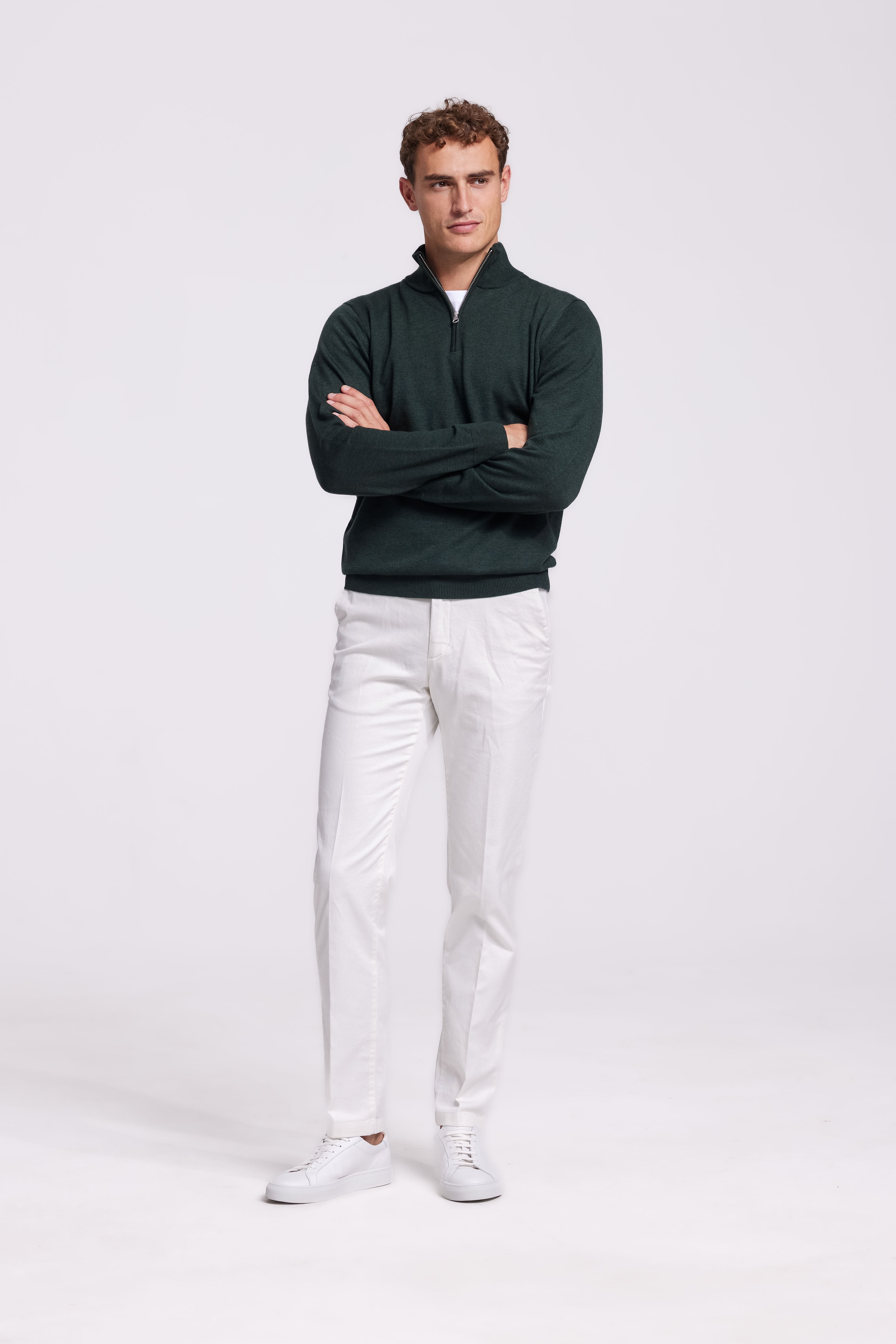 Quarter-zip Green Sweater