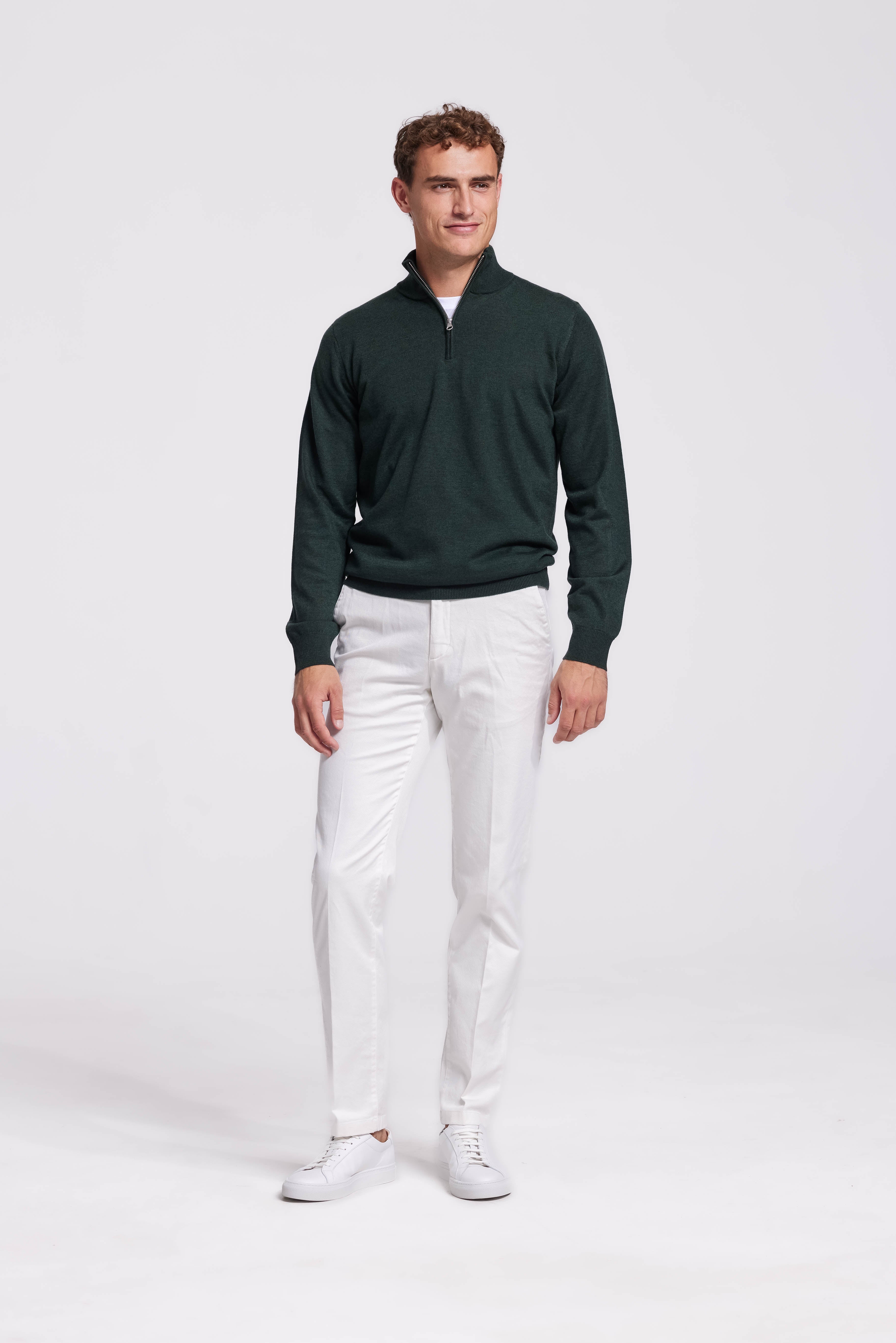 Quarter-zip Green Sweater