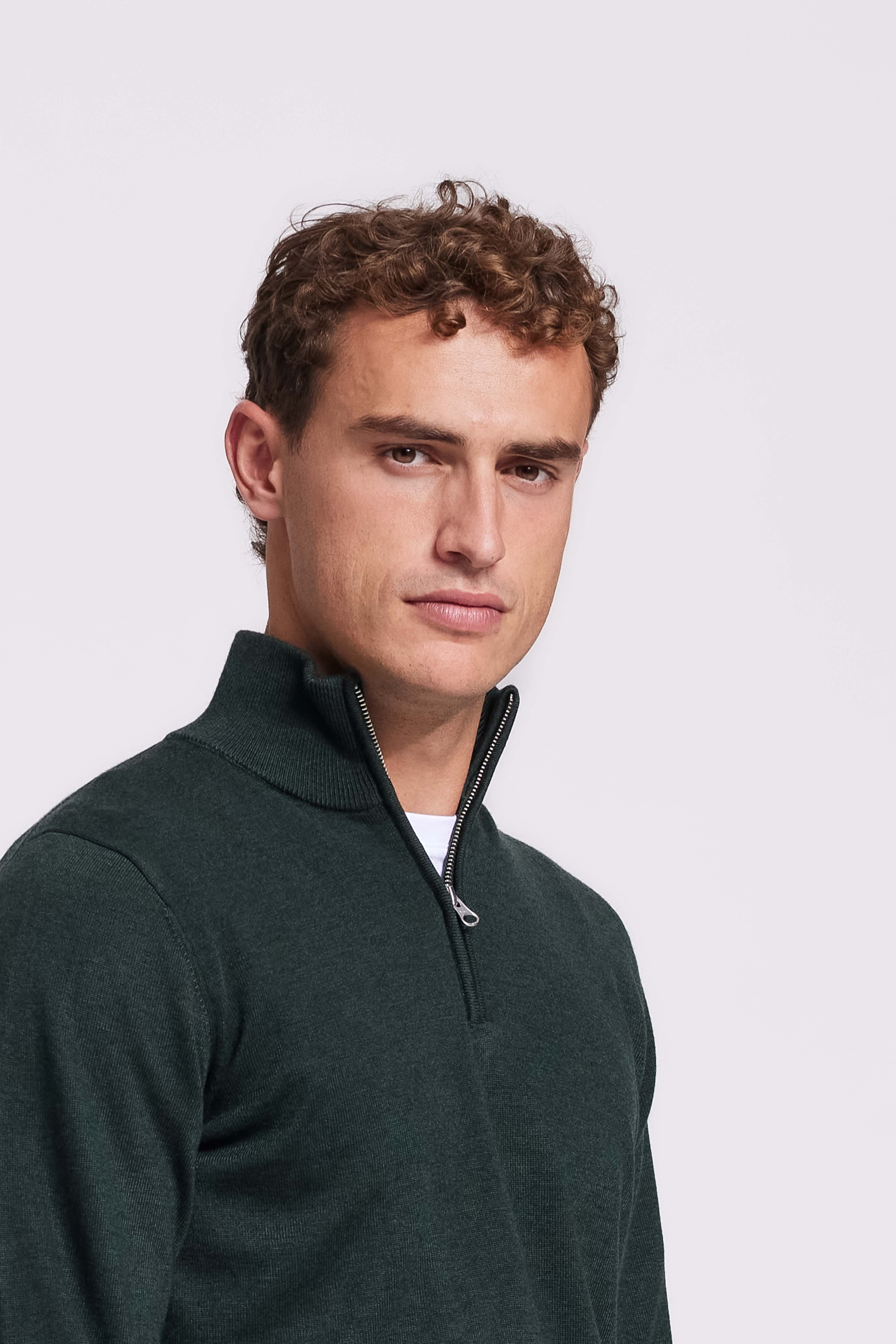 Quarter-zip Green Sweater