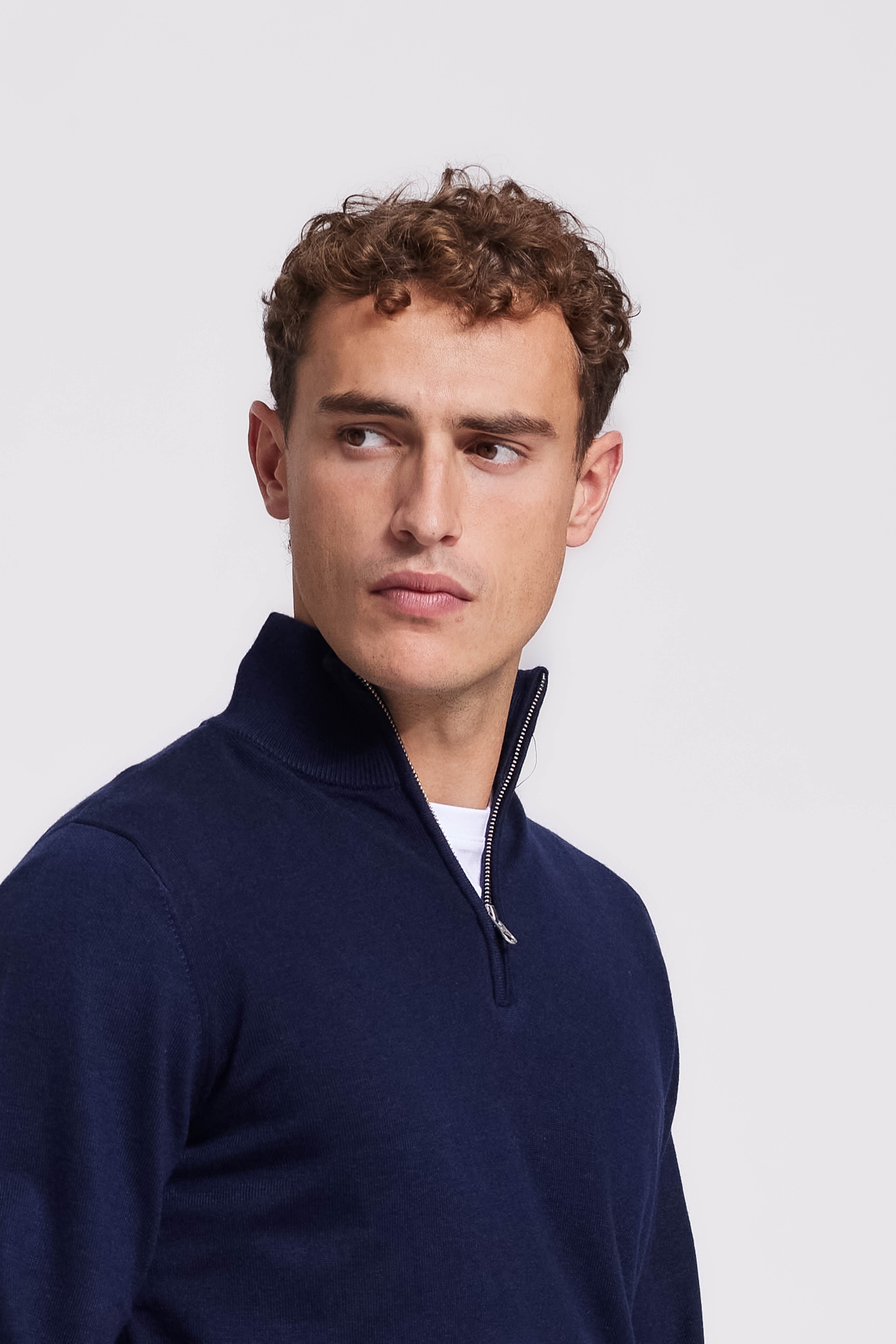 Quarter-zip Dark Blue Sweater