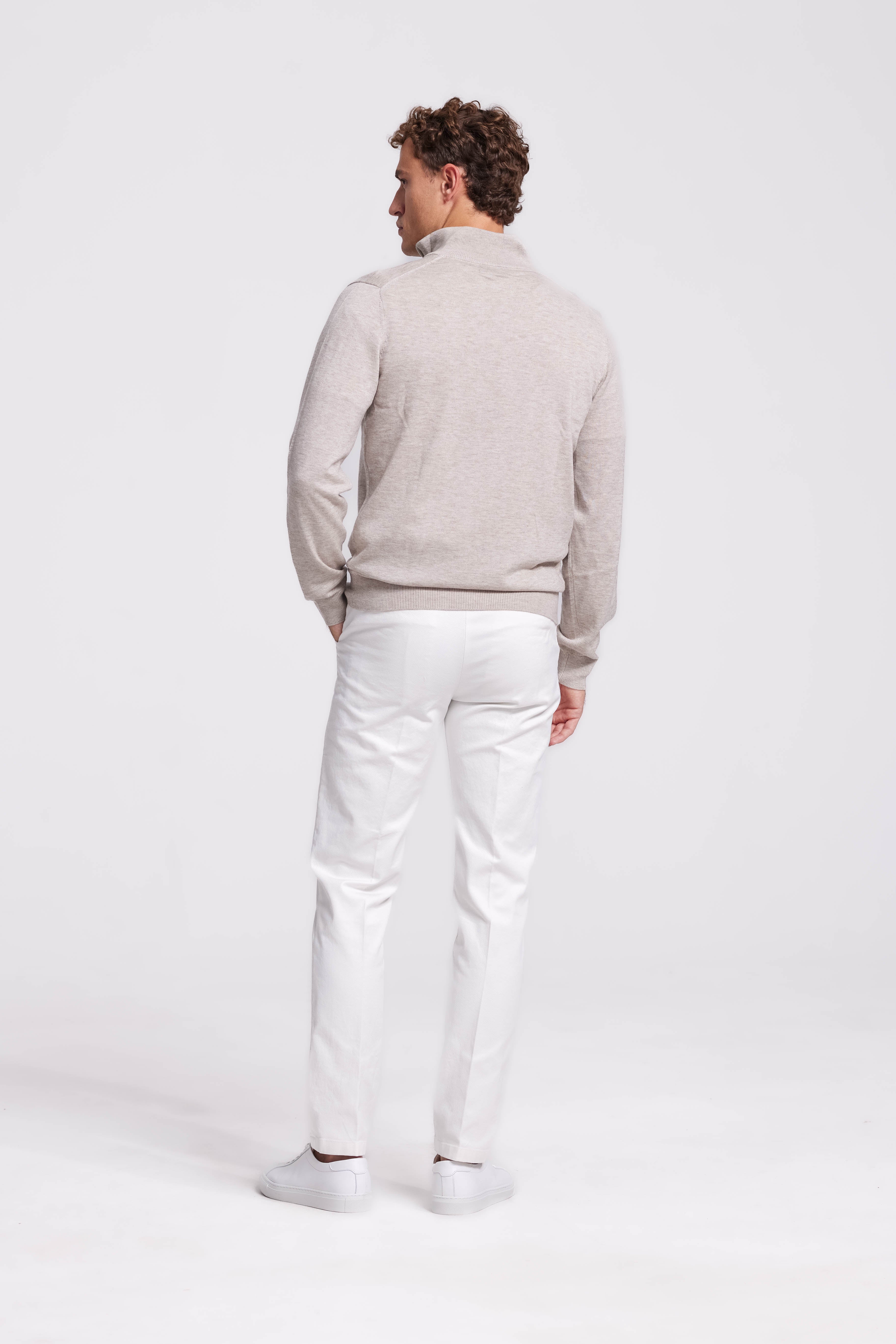 Quarter-zip Beige Sweater