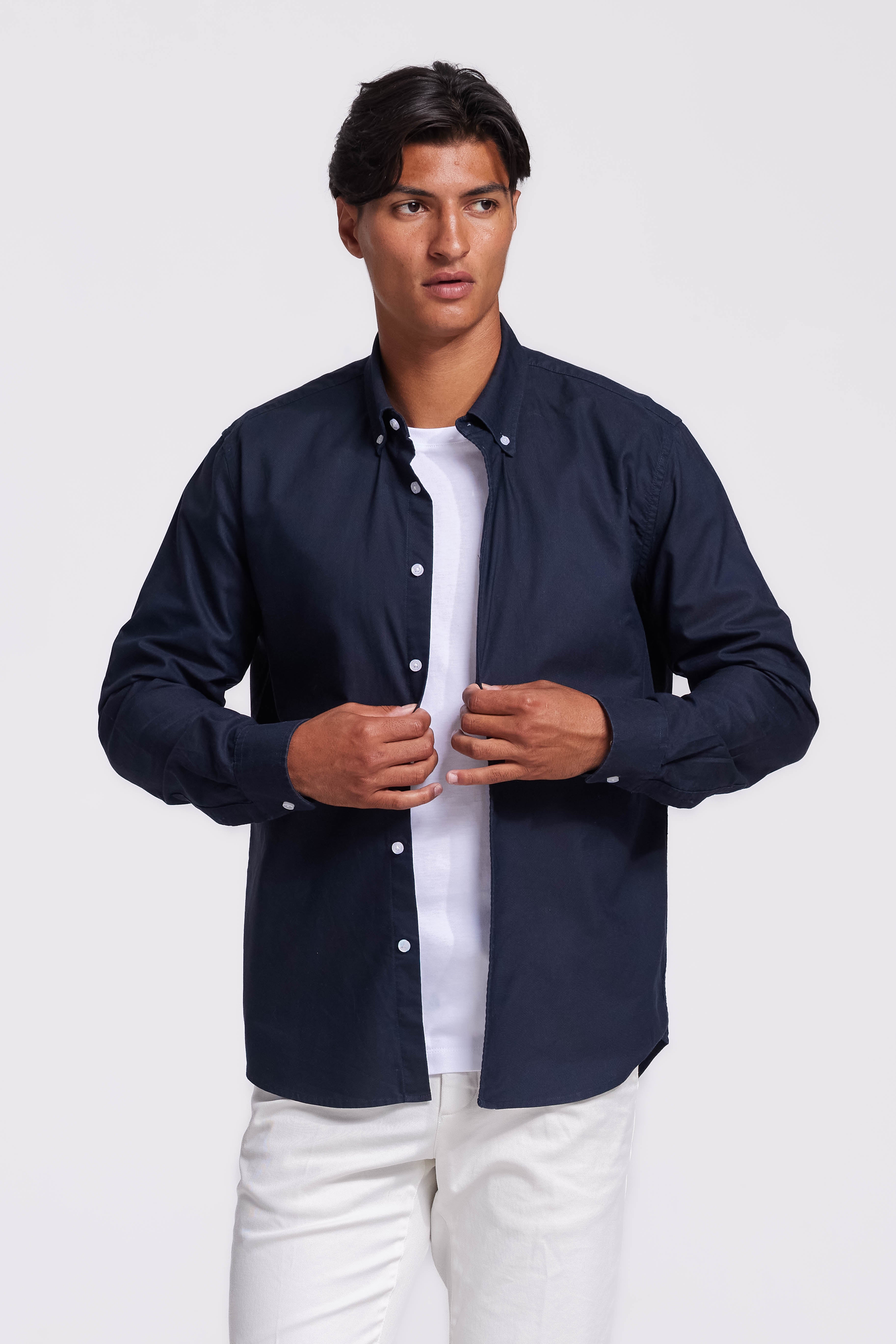 Donkerblauw Button Down Overhemd