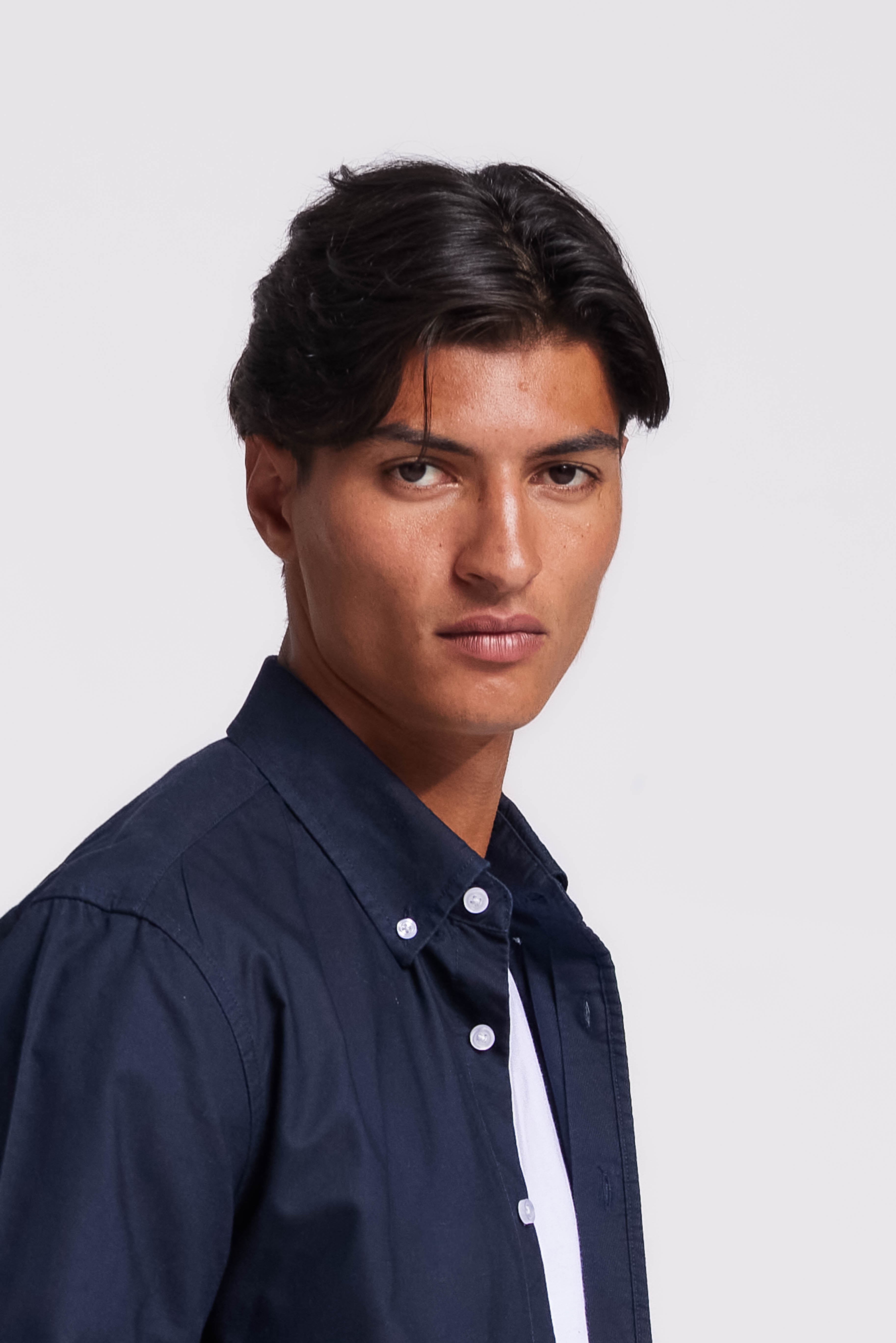 Donkerblauw Button Down Overhemd