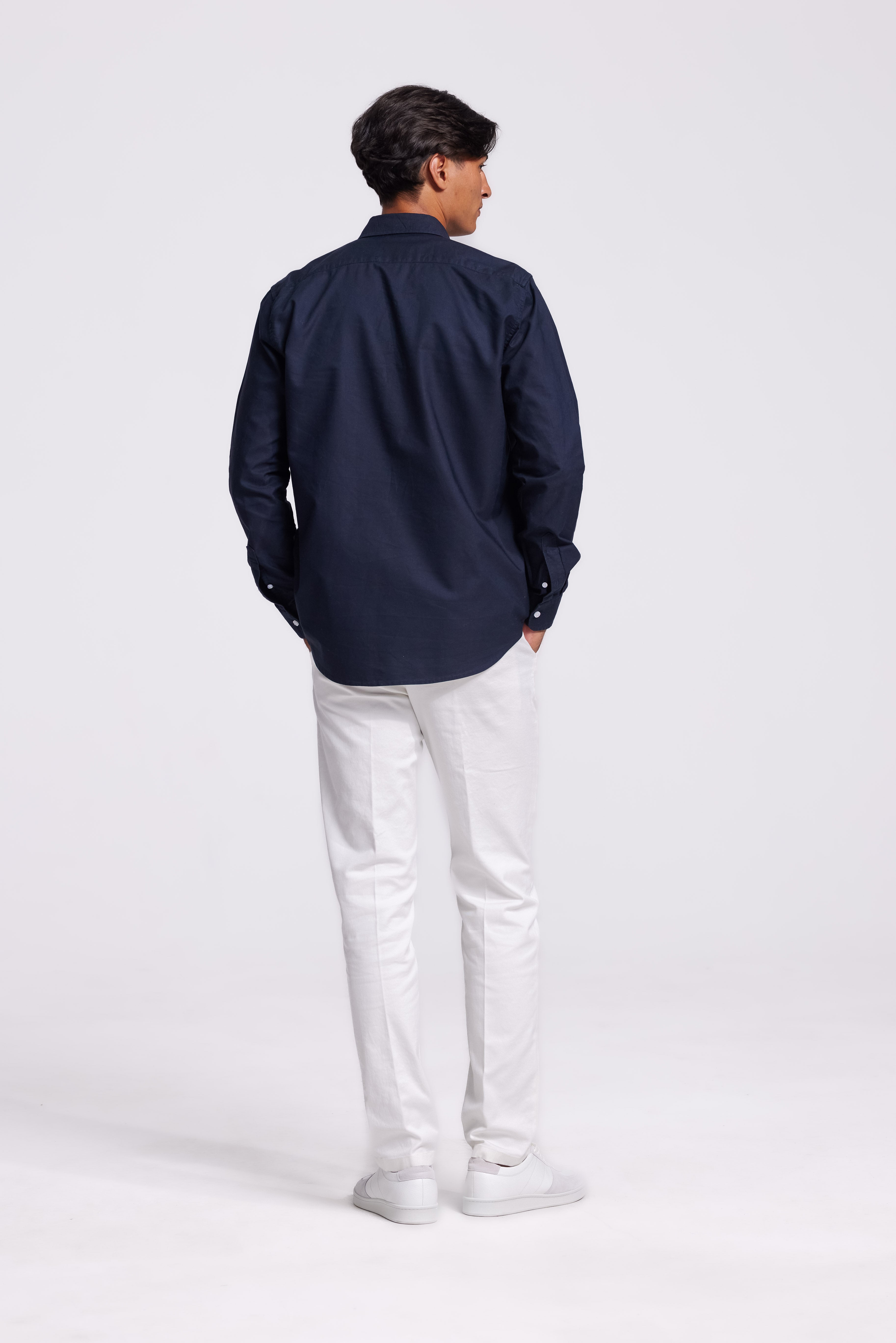 Donkerblauw Button Down Overhemd