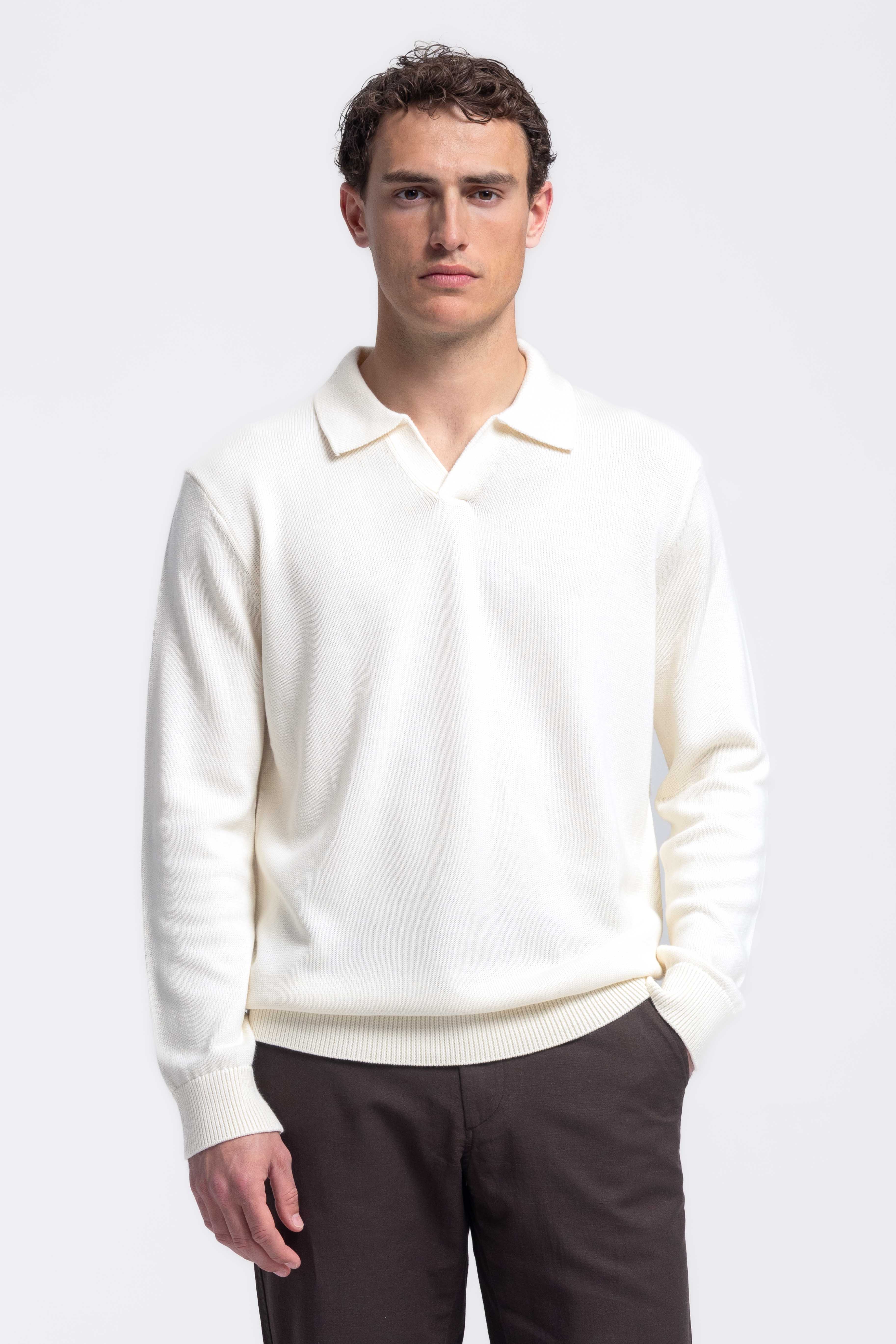 Loose Knit Polo - Off White