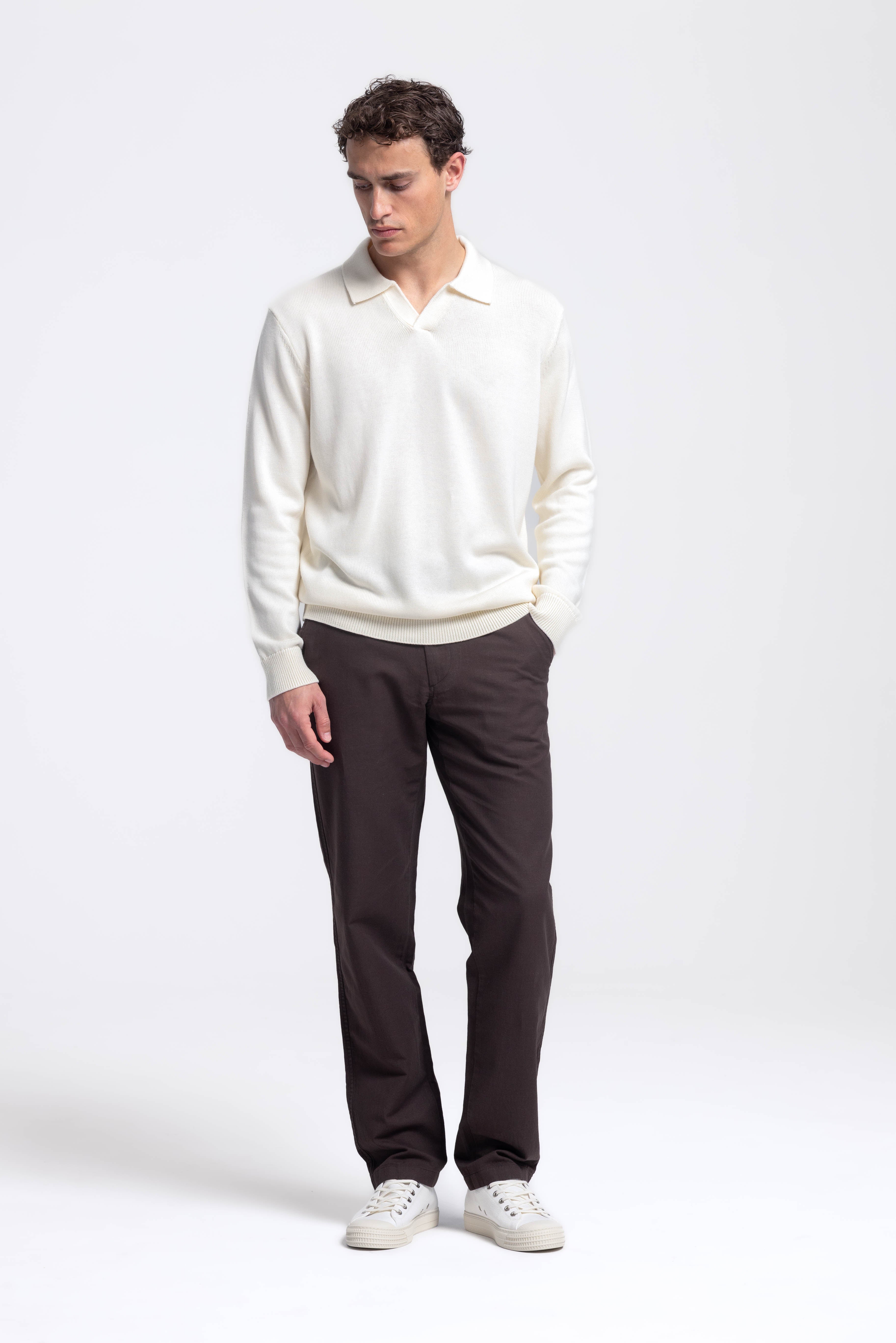 Loose Knit Polo - Off White