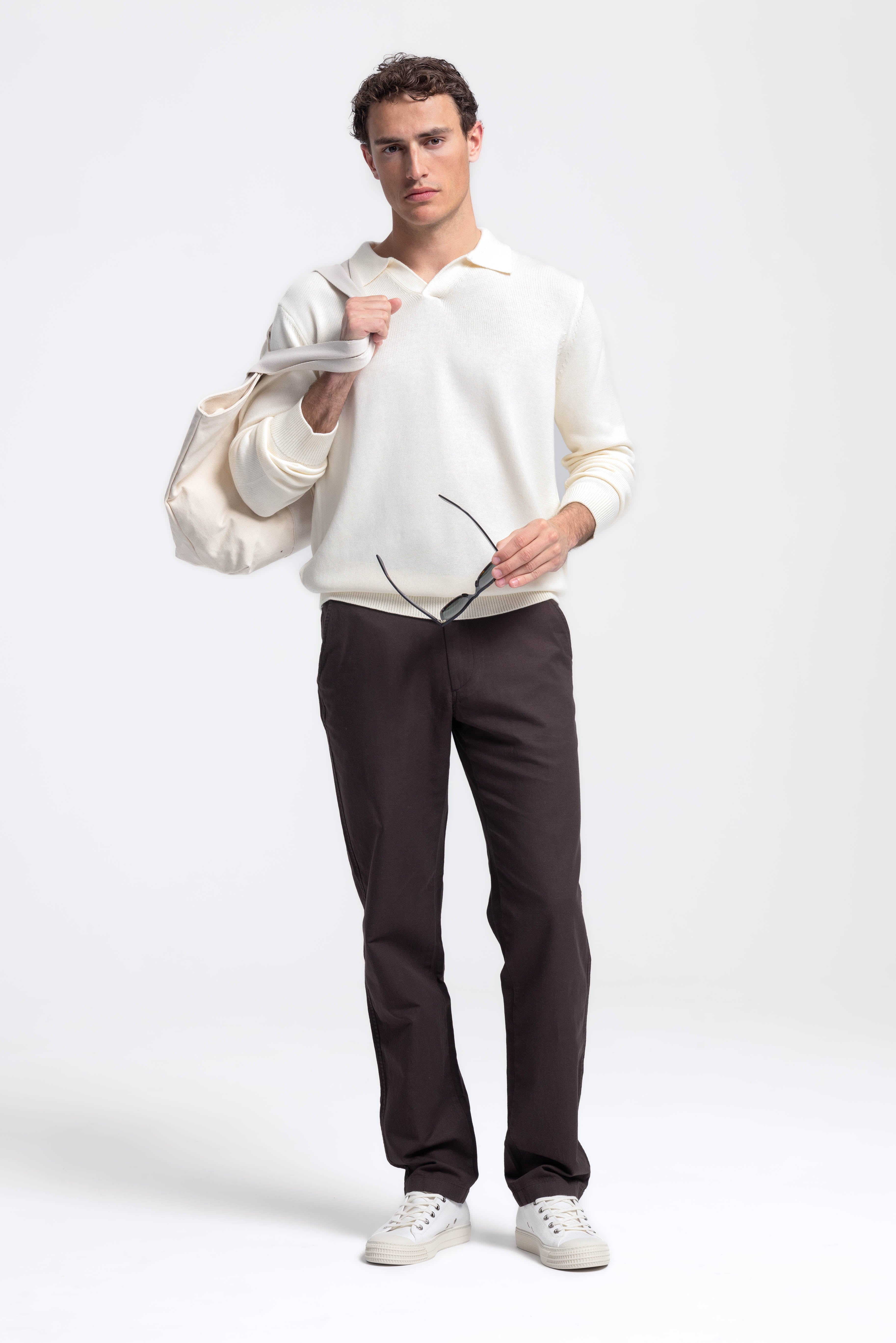 Loose Knit Polo - Off White